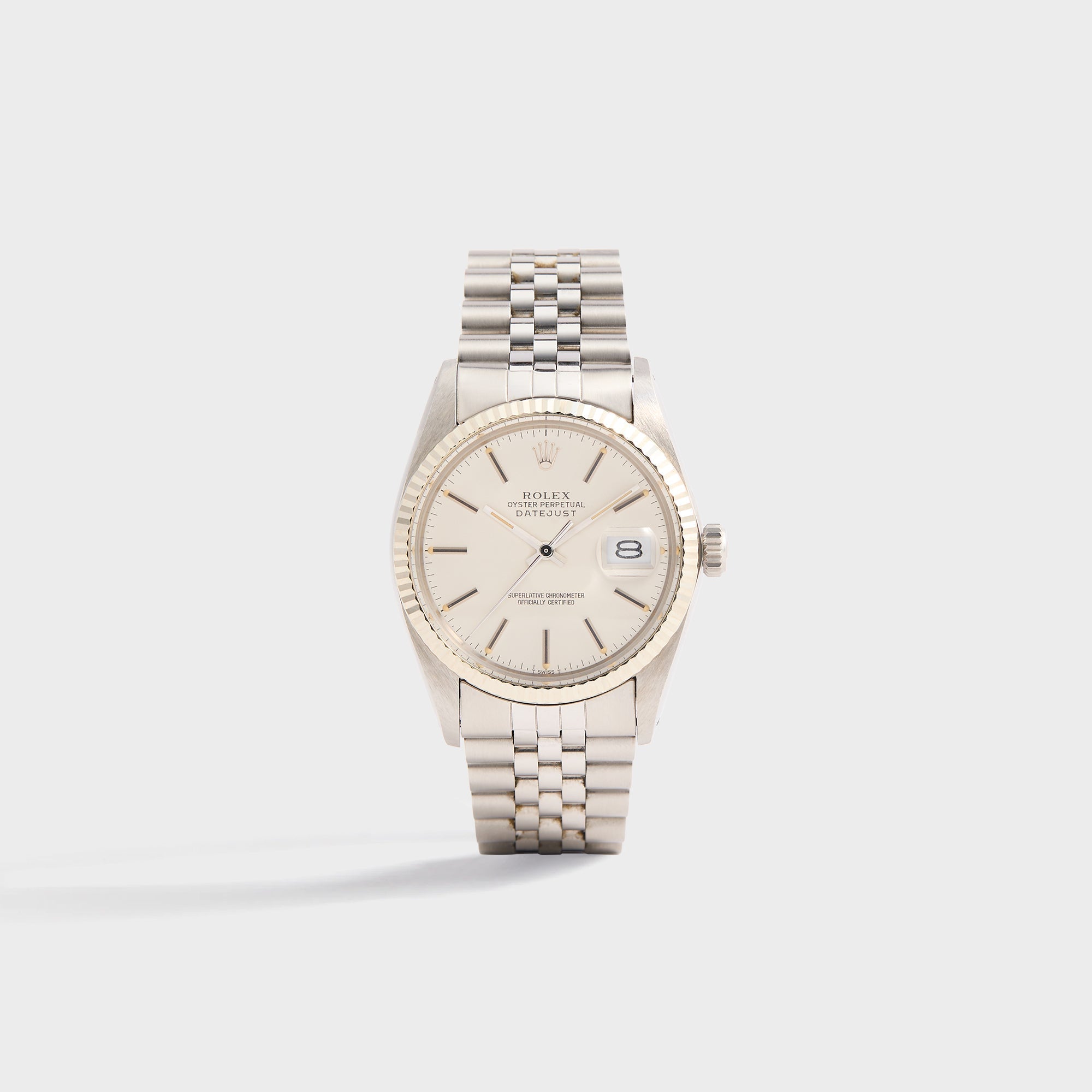 Wind Vintage Rolex Datejust Reference 16014 Silver Dial Unpolished