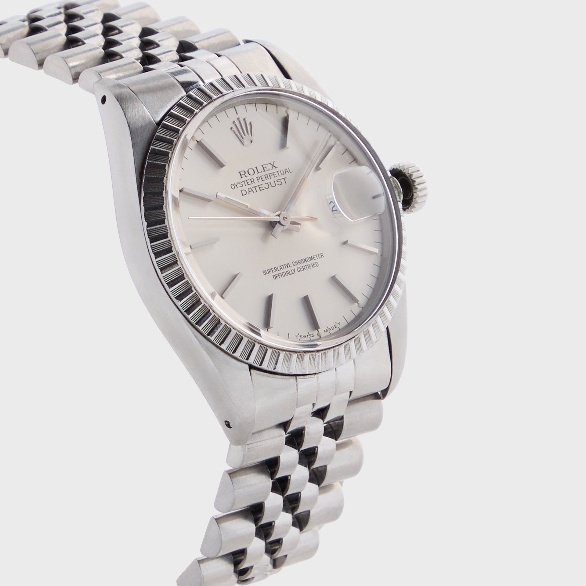 Wind Vintage Rolex Datejust Reference 16030 With Silver Dial Unpolished - Silver