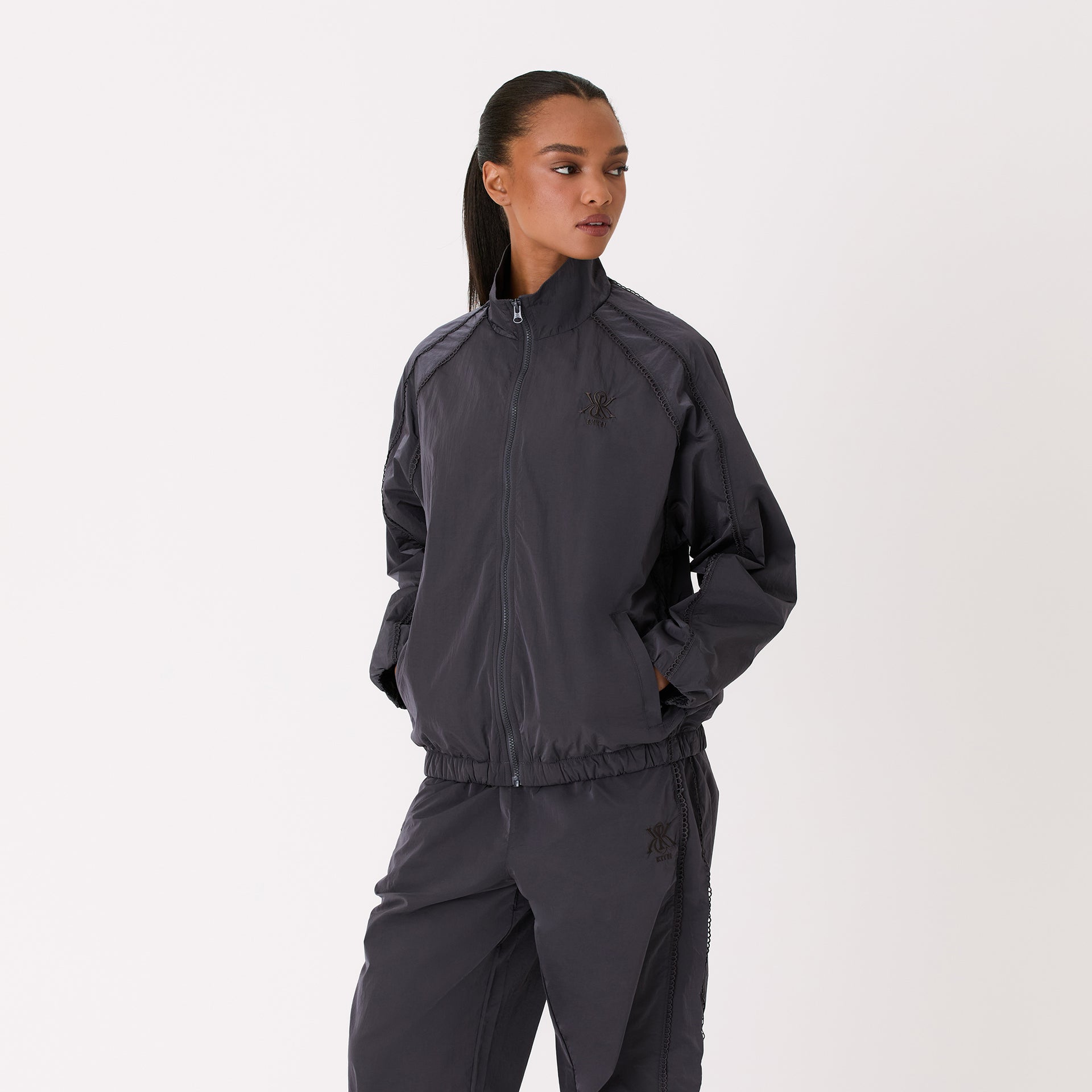 Kith Women Azariah Seamed Track Jacket - Phantom Grey