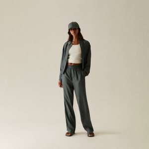 Kith Women Ida Monogram Silk Straight Leg Pant - Serpentine