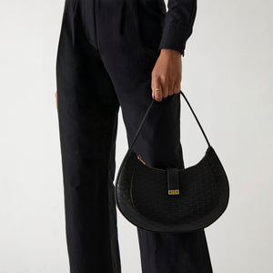 Kith Women Saffiano Saddle Bag in Kith Monogram - Black