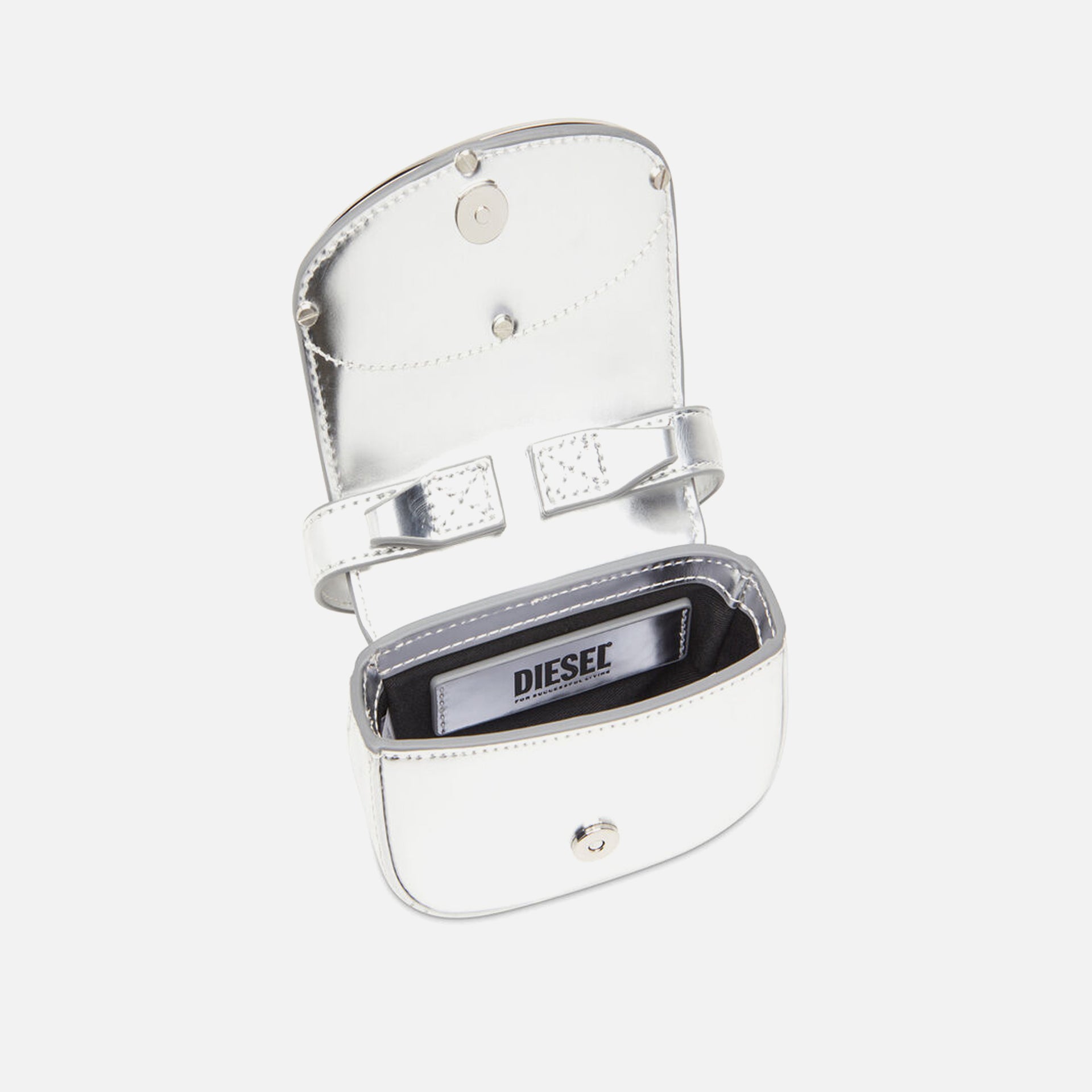 Diesel 1DR XS Shoulder Bag - Silver Mirror