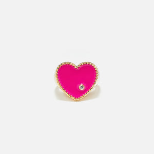 Yvonne Leon Chevaliere Coeur Ring - Yellow Gold with Neon Rose