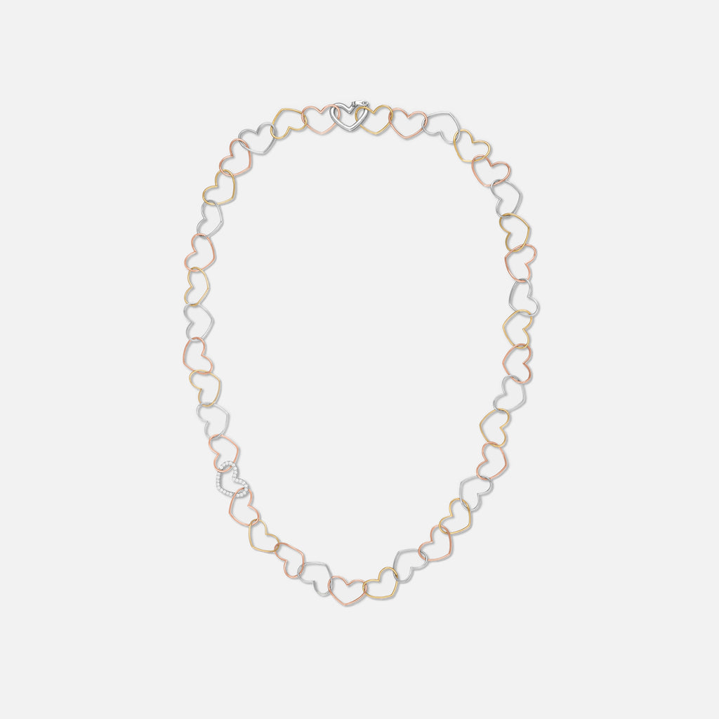 Yvonne Leon Collier Maille Coeur 3 Ors Heart Link Necklace - Multi – Kith