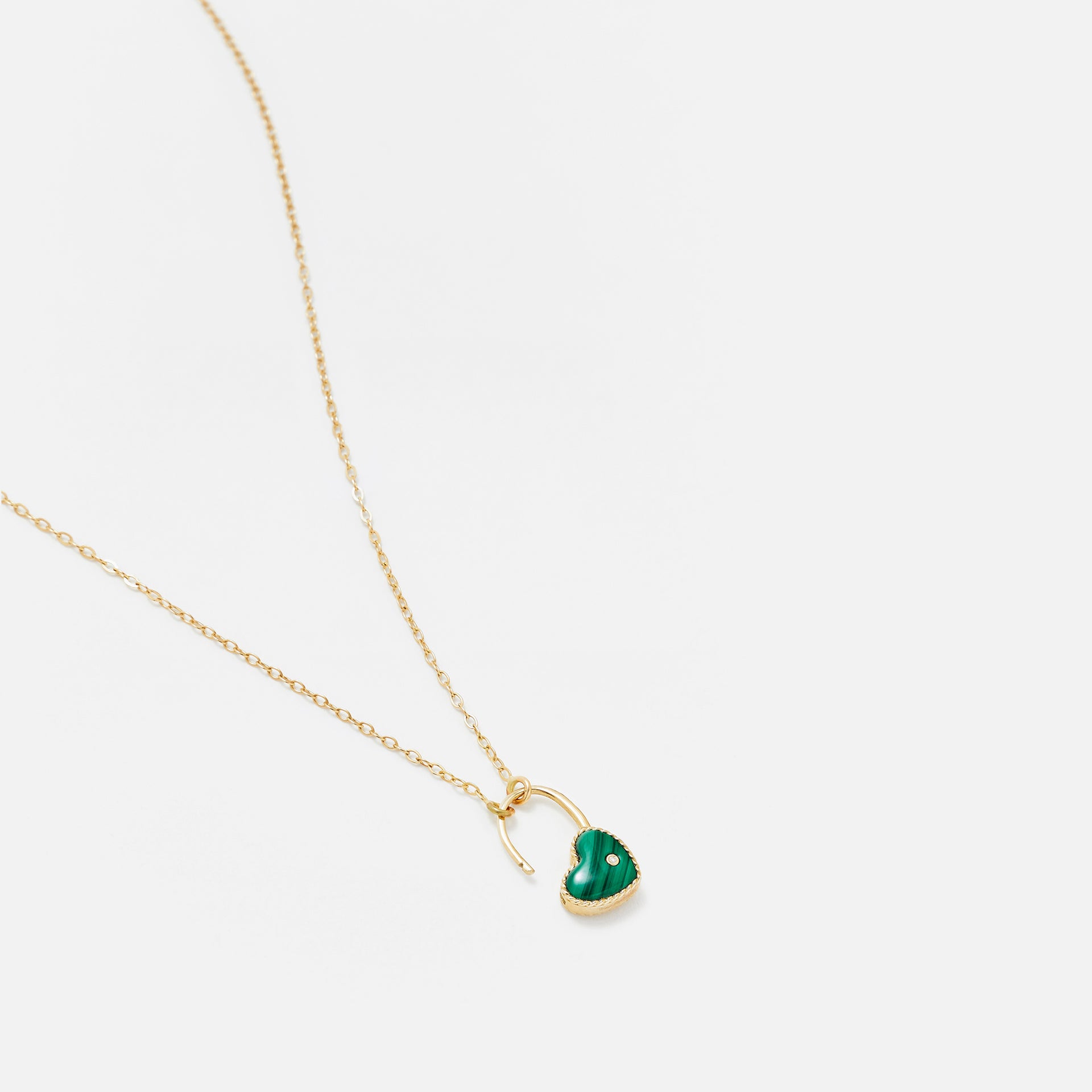 Yvonne Leon Collier Cadenas Coeur Couleur PM -Green / Yellow