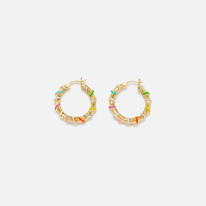 Yvonne Leon Paire De Creoles Twistees Rainbow Hoop Earrings - Multi