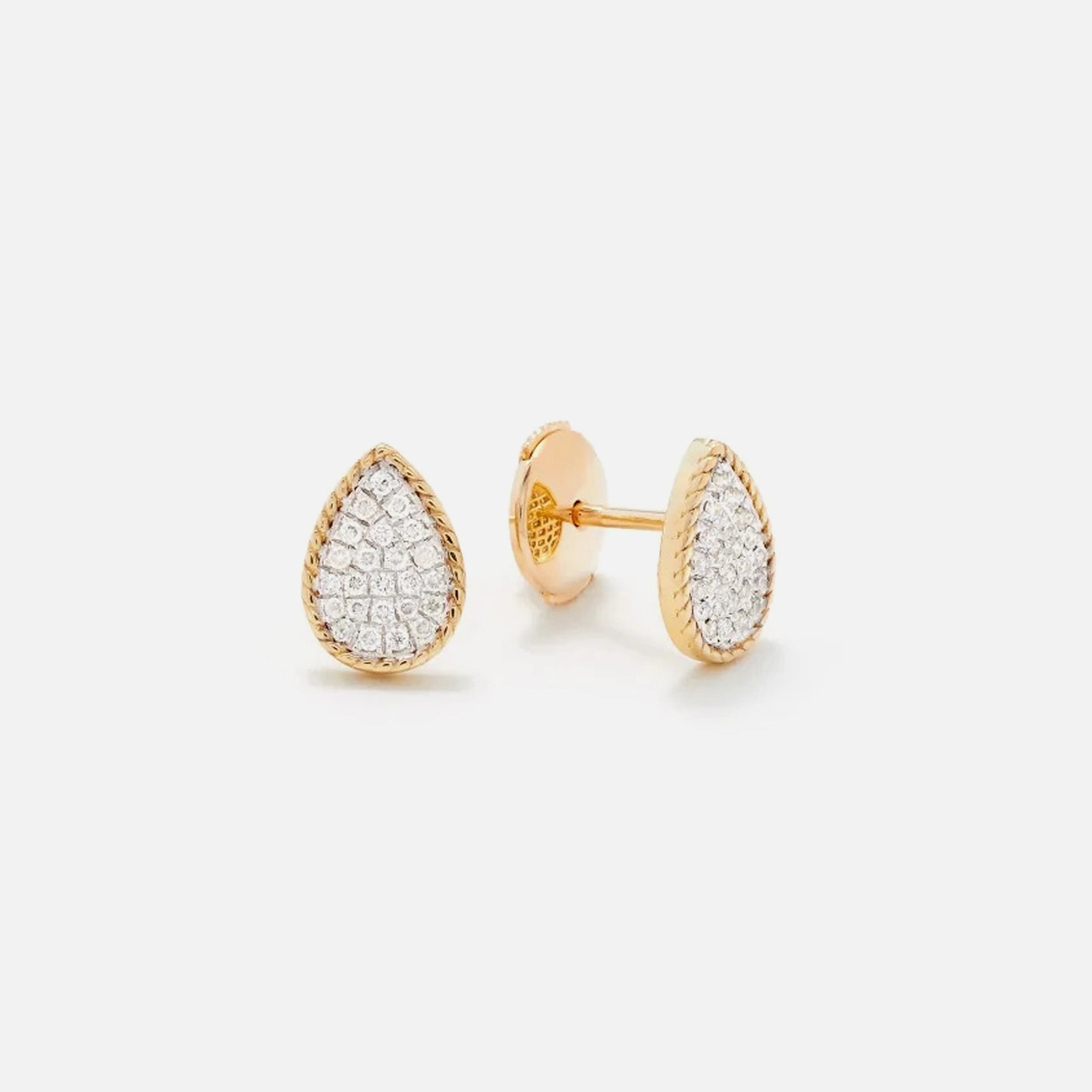 Yvonne Leon Baby Puces Poire Diamond Earrings