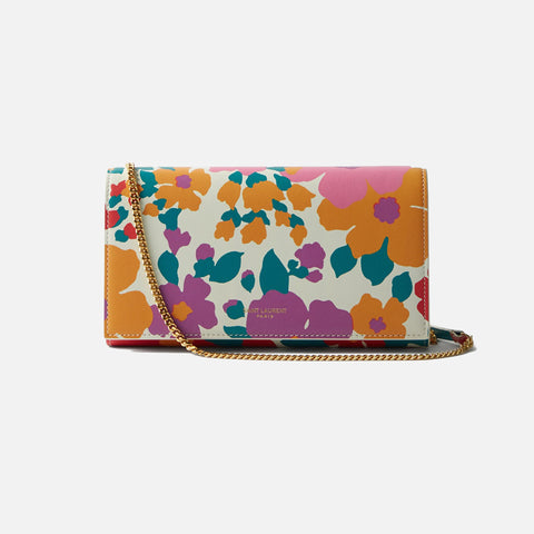 Saint Laurent Wallet on Chain Floral Print - Multicolored – Kith