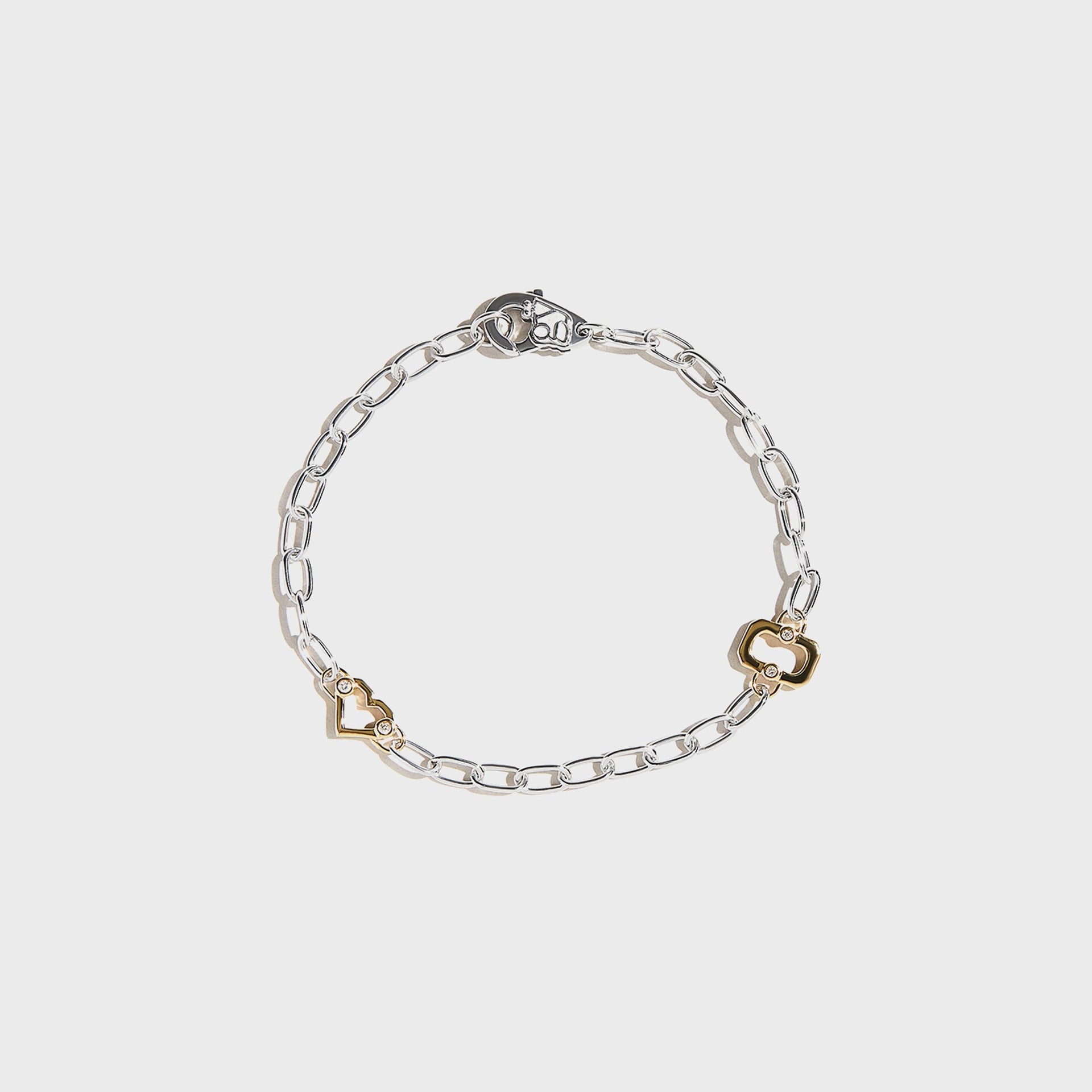 Greg Yuna Thick Umlaut Heart Bracelet in Silver / Gold