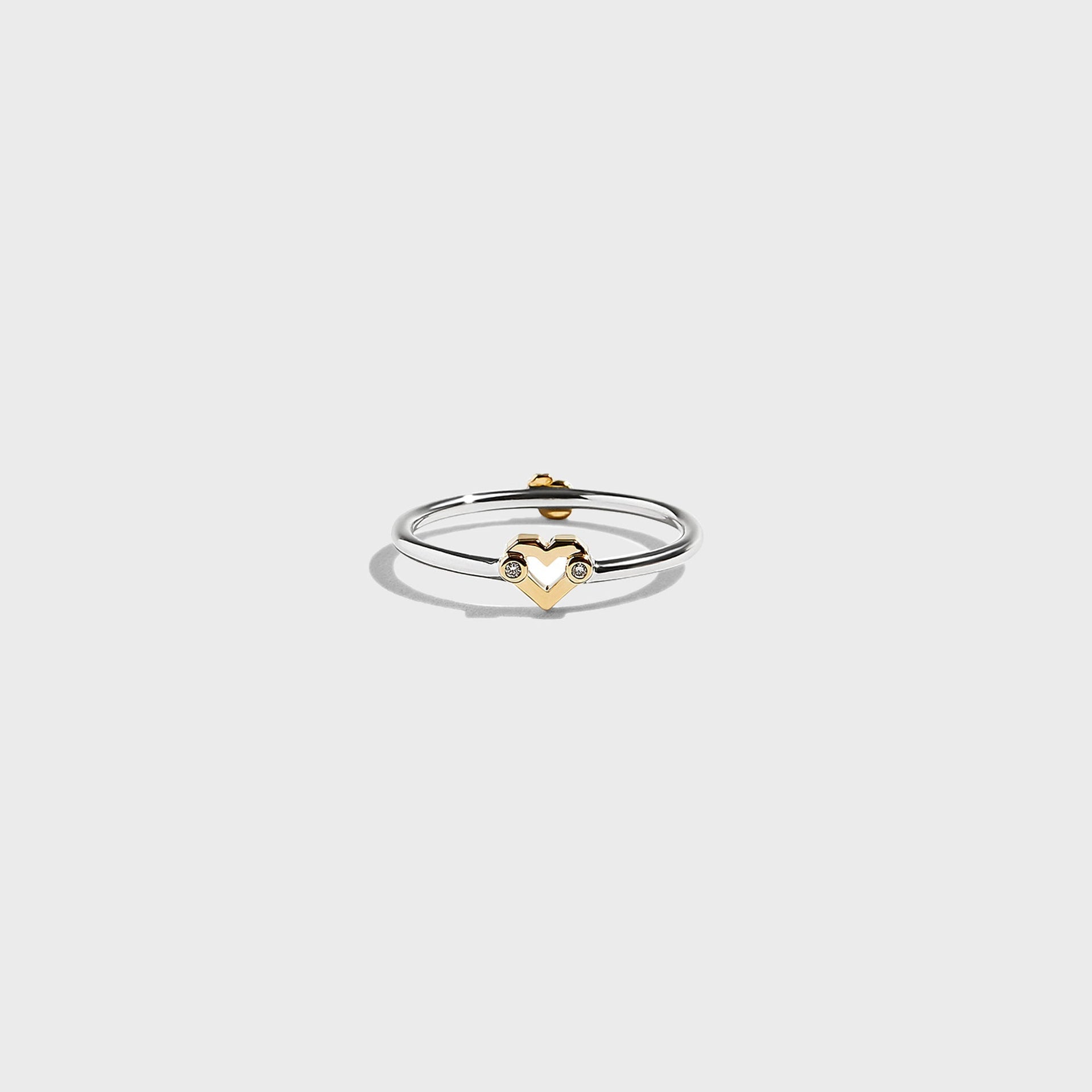 Greg Yuna Umlaut Heart Ring in Silver / Gold