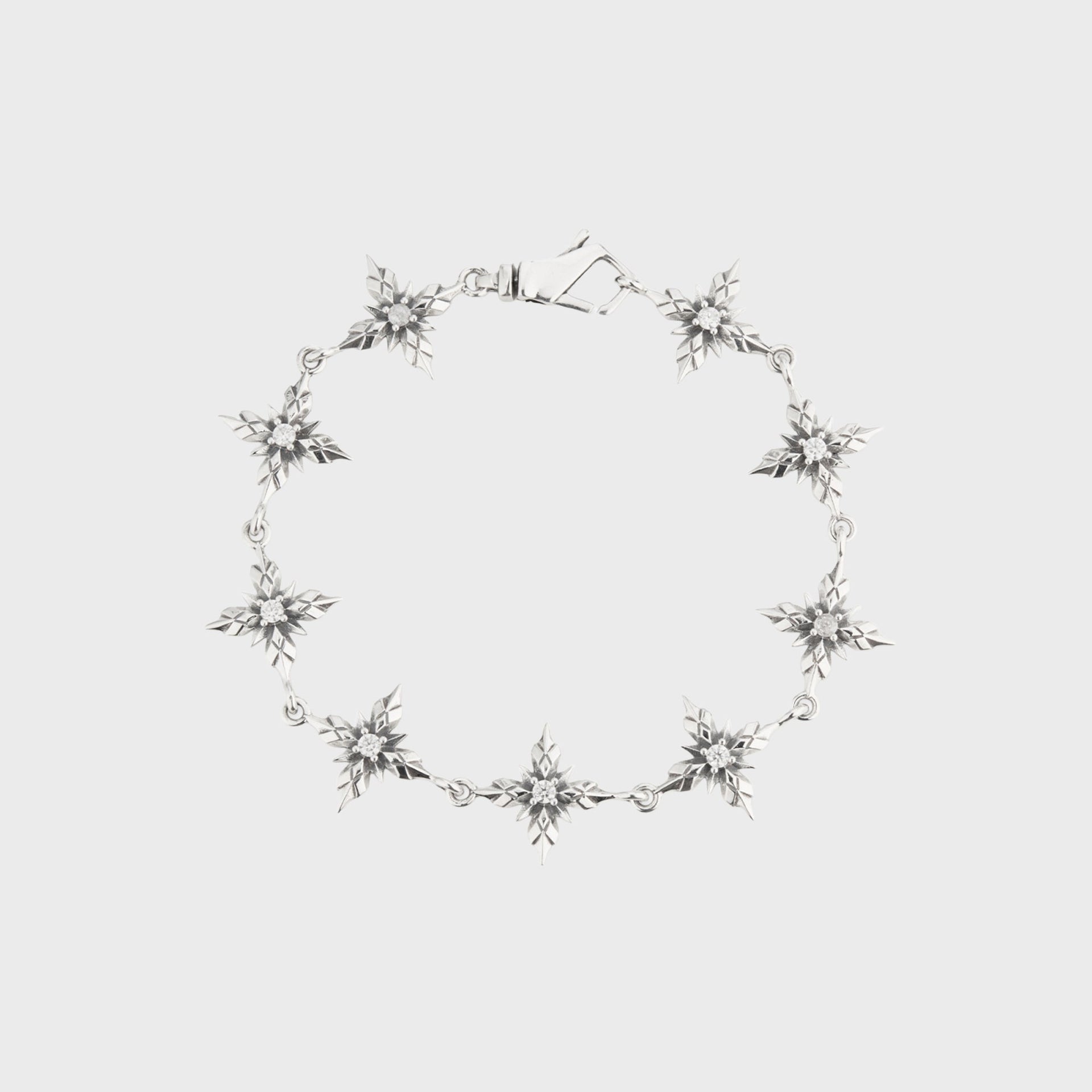 Emanuele Bicocchi Stella Ventis Clear Crystal Bracelet - Silver