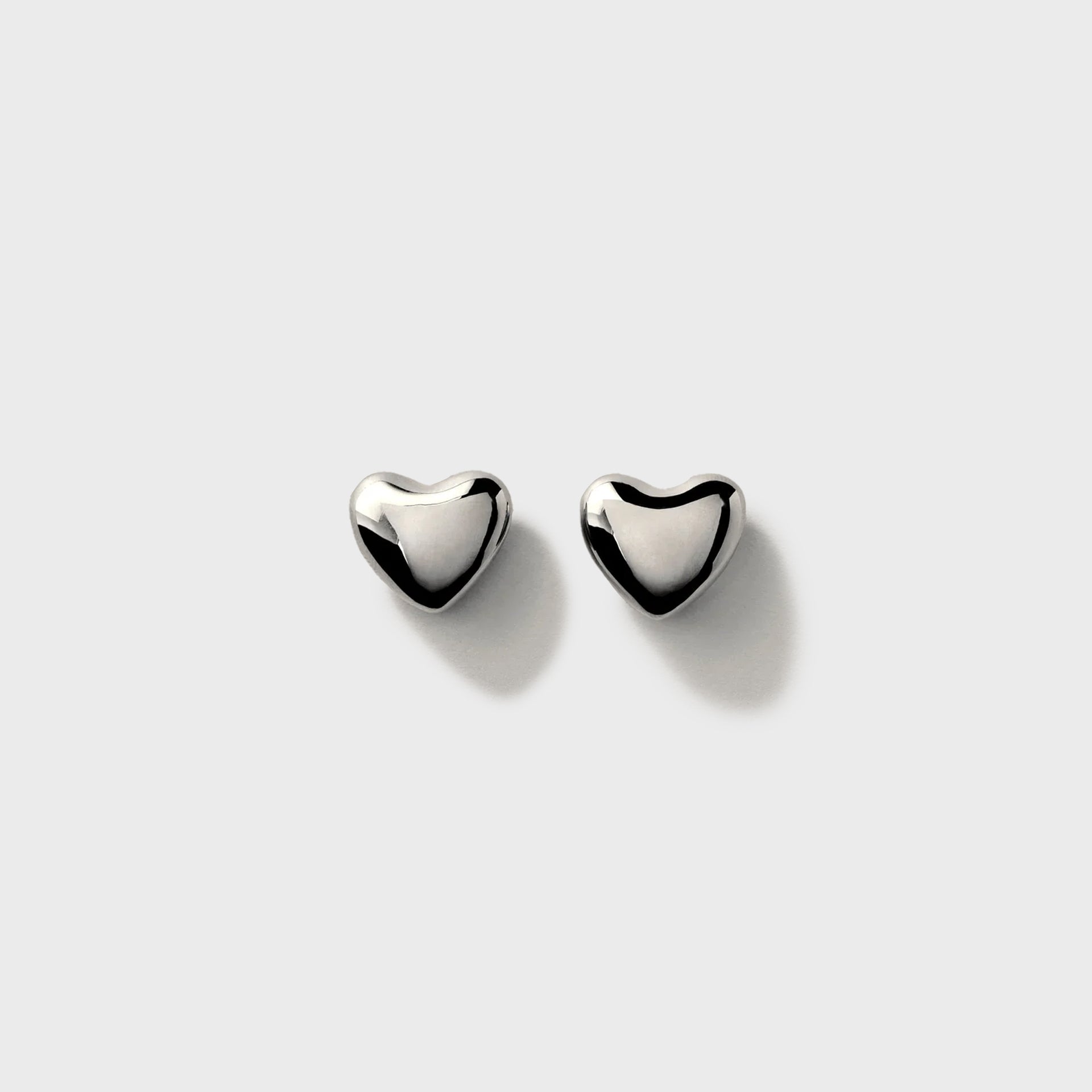 Annika Inez Voluptuous Heart Stud Earrings - Silver