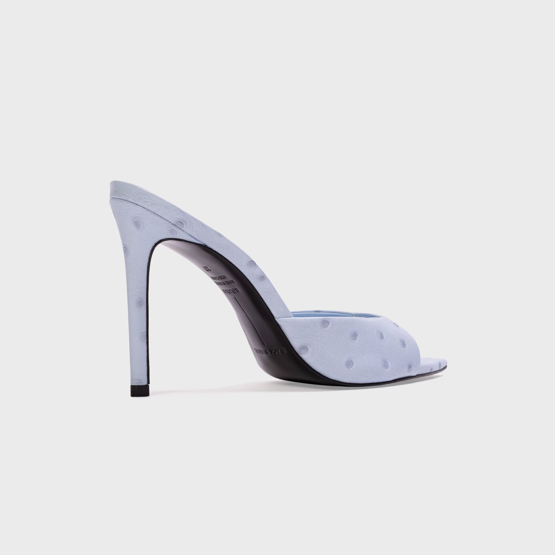 Black Suede Studio Brea - Sky Ostrich Leather
