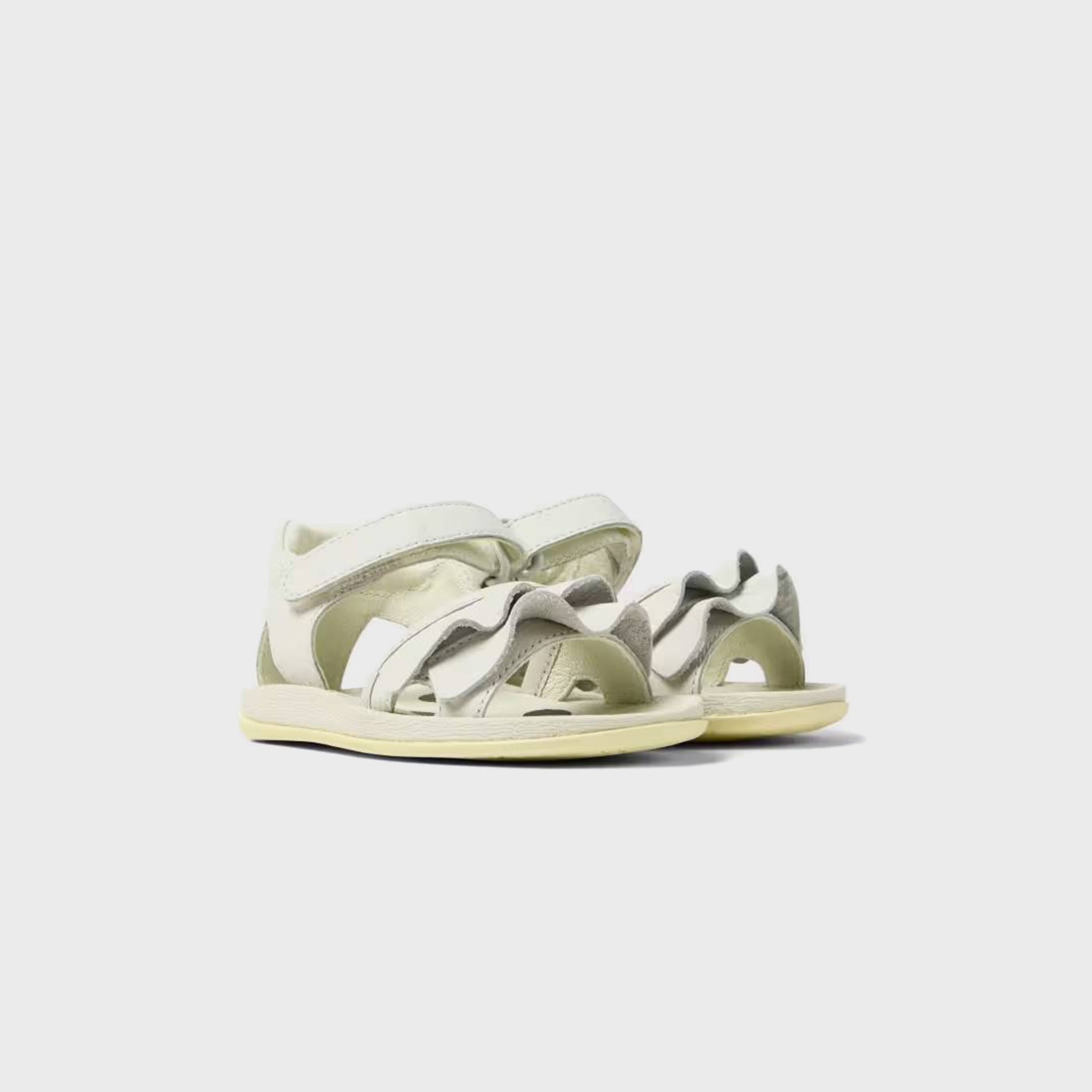 Camper Kids Twins Leather Sandal - White