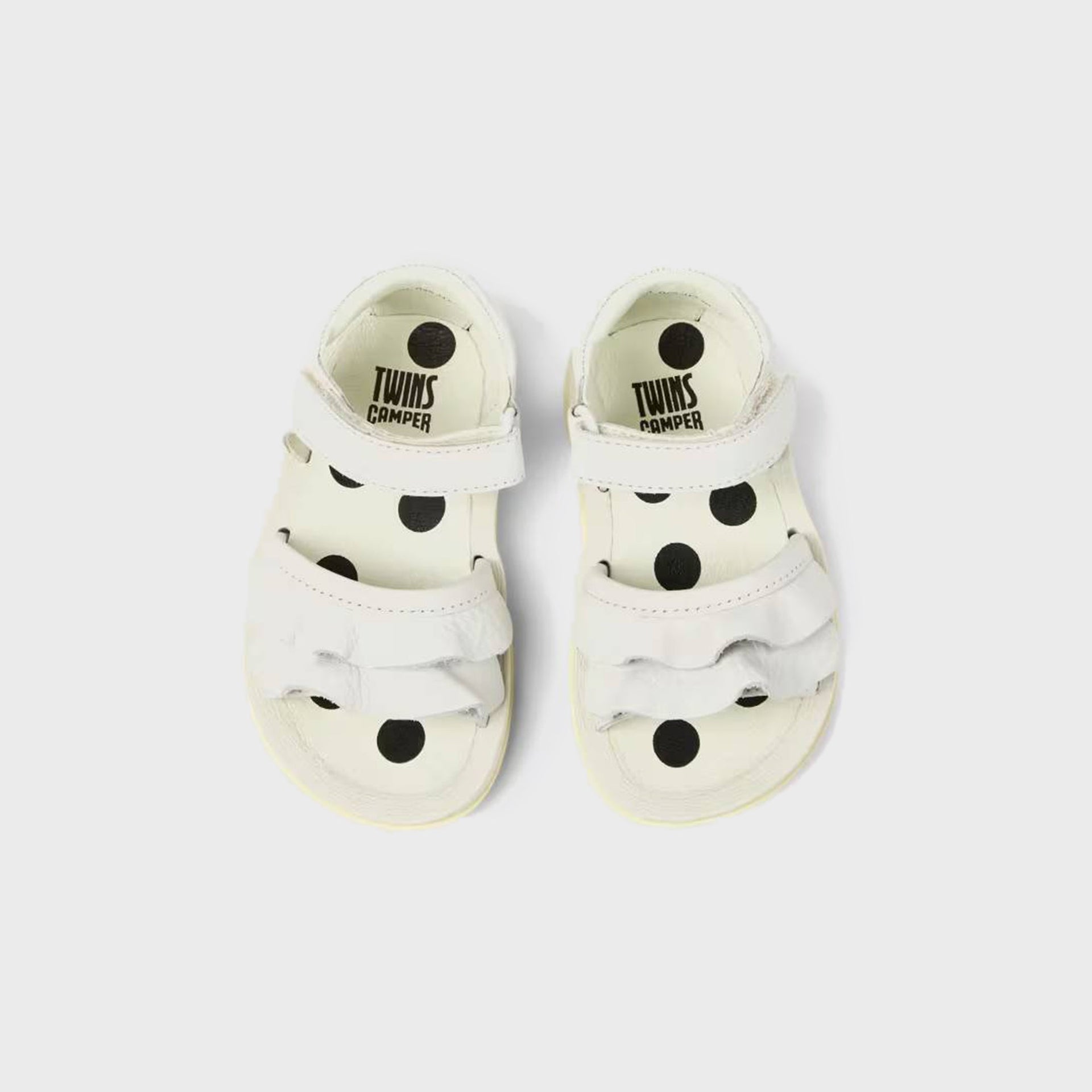 Camper Kids Twins Leather Sandal - White