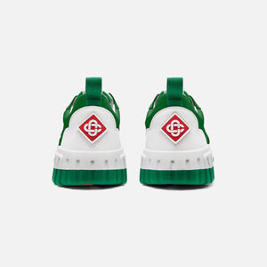 Casablanca Leather Tennis Court Sneaker - Green / White