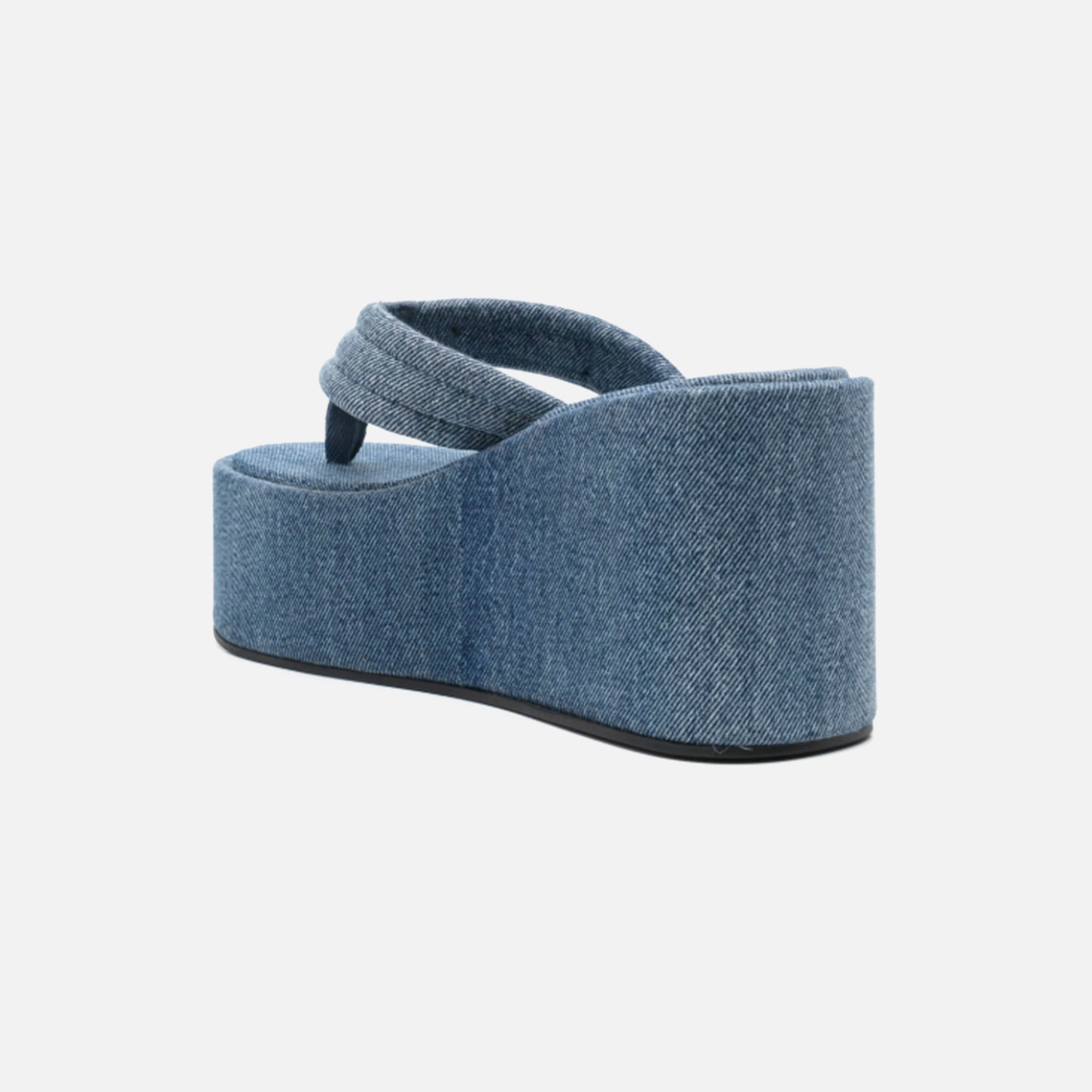 シューズ・サンダルその他 Coperni Black/light blue wedge sandal with logo Coperni Branded Wedge Sandal in Black & Blue