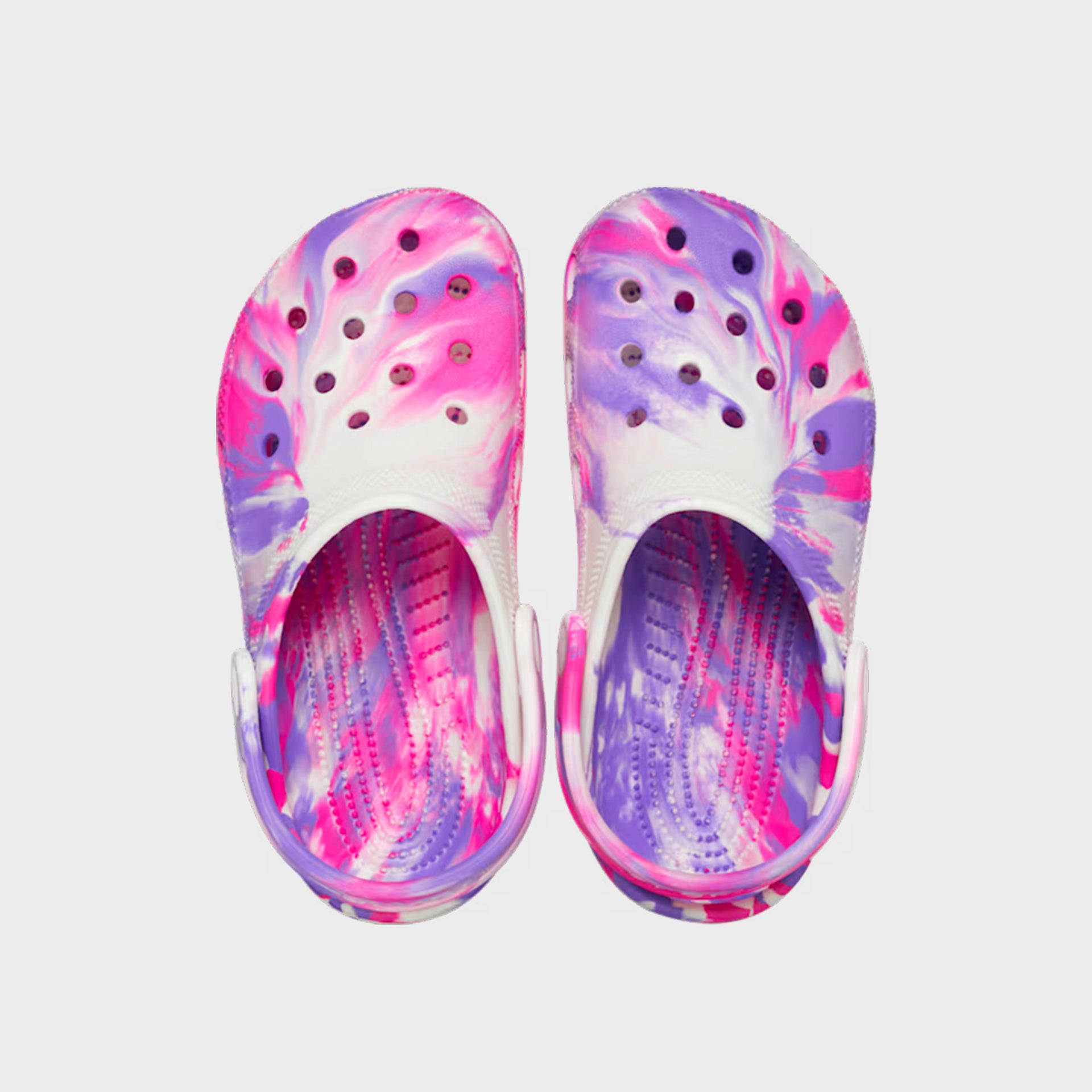 Crocs Kids Classic Glow Marbled Clog - Pink Crush / Multi