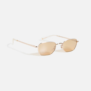 Garrett Leight Holly 48 Sunglasses - Gold / Crystal / Halo Mirror