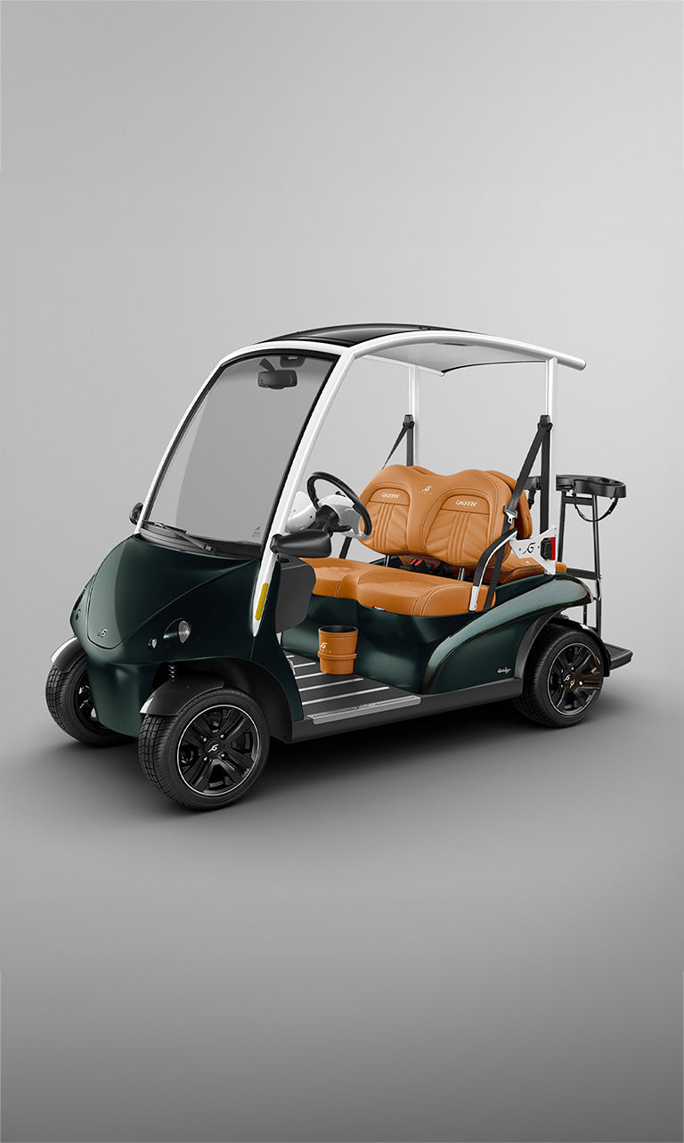 
        A golf car from UrlfreezeShops & TaylorMade for Garia.
      
