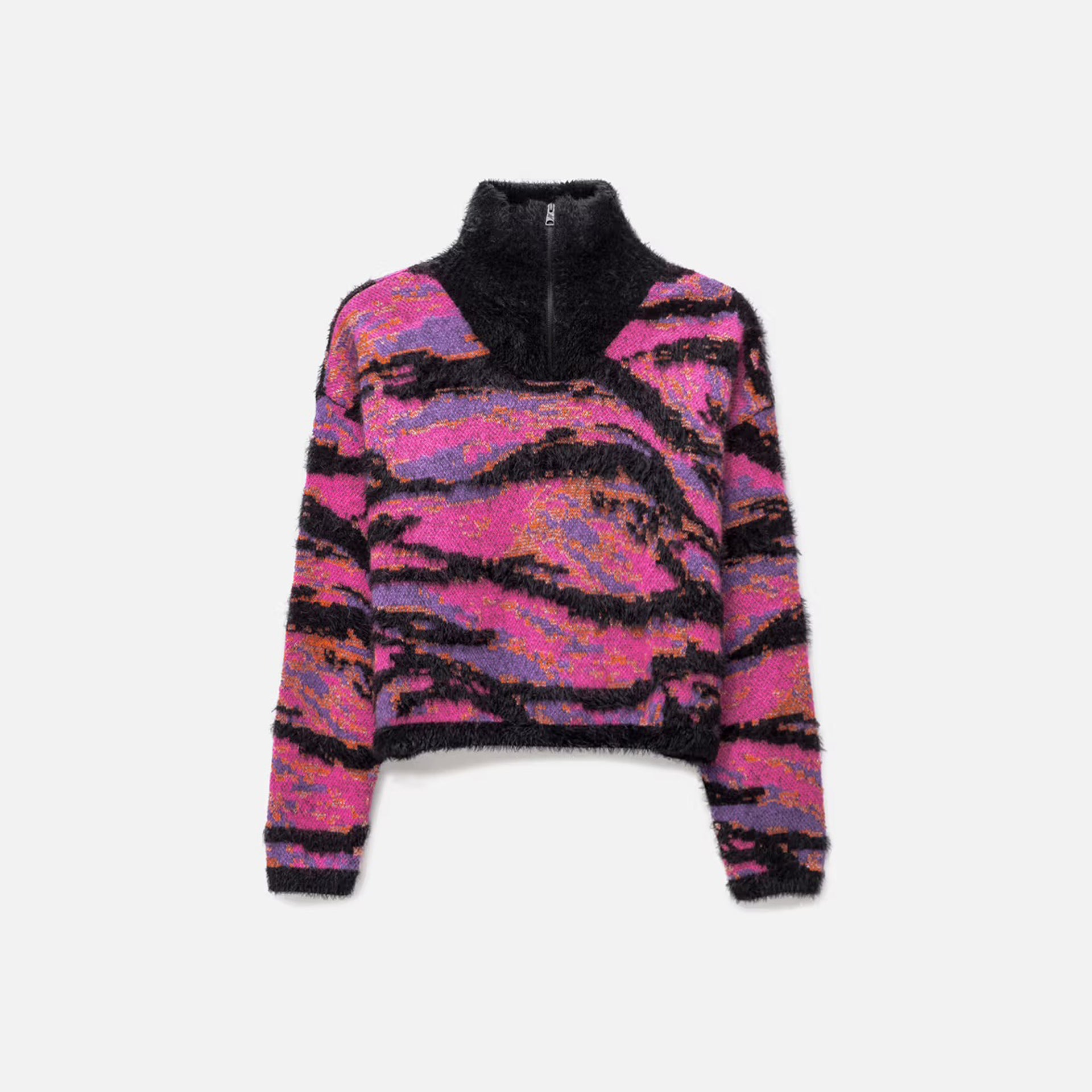 ERL Unisex Jacquard Tiger Sweater Knit - Pink Rave Camo