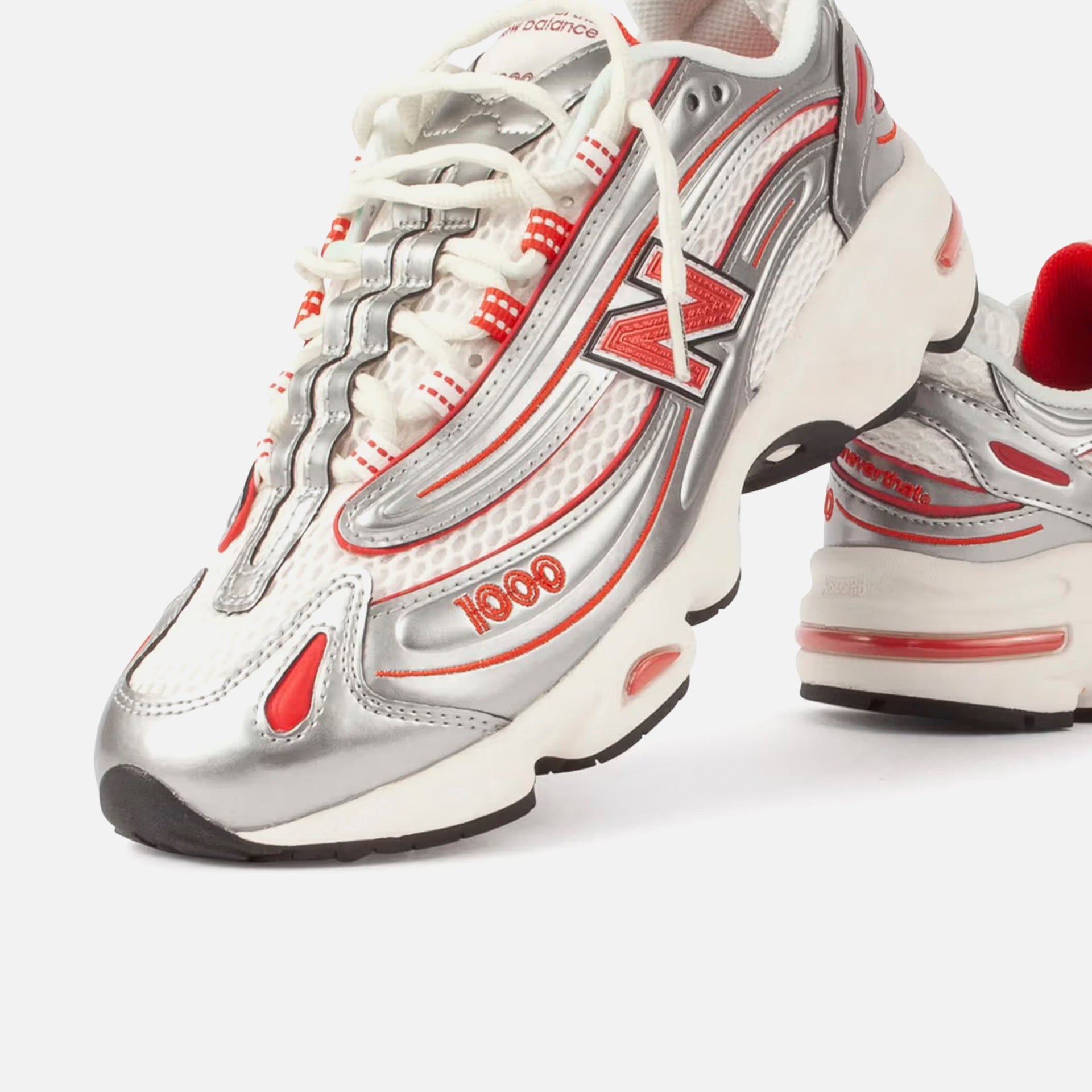 New Balance x This is Never That M1000 -  Metallic Silver / Red