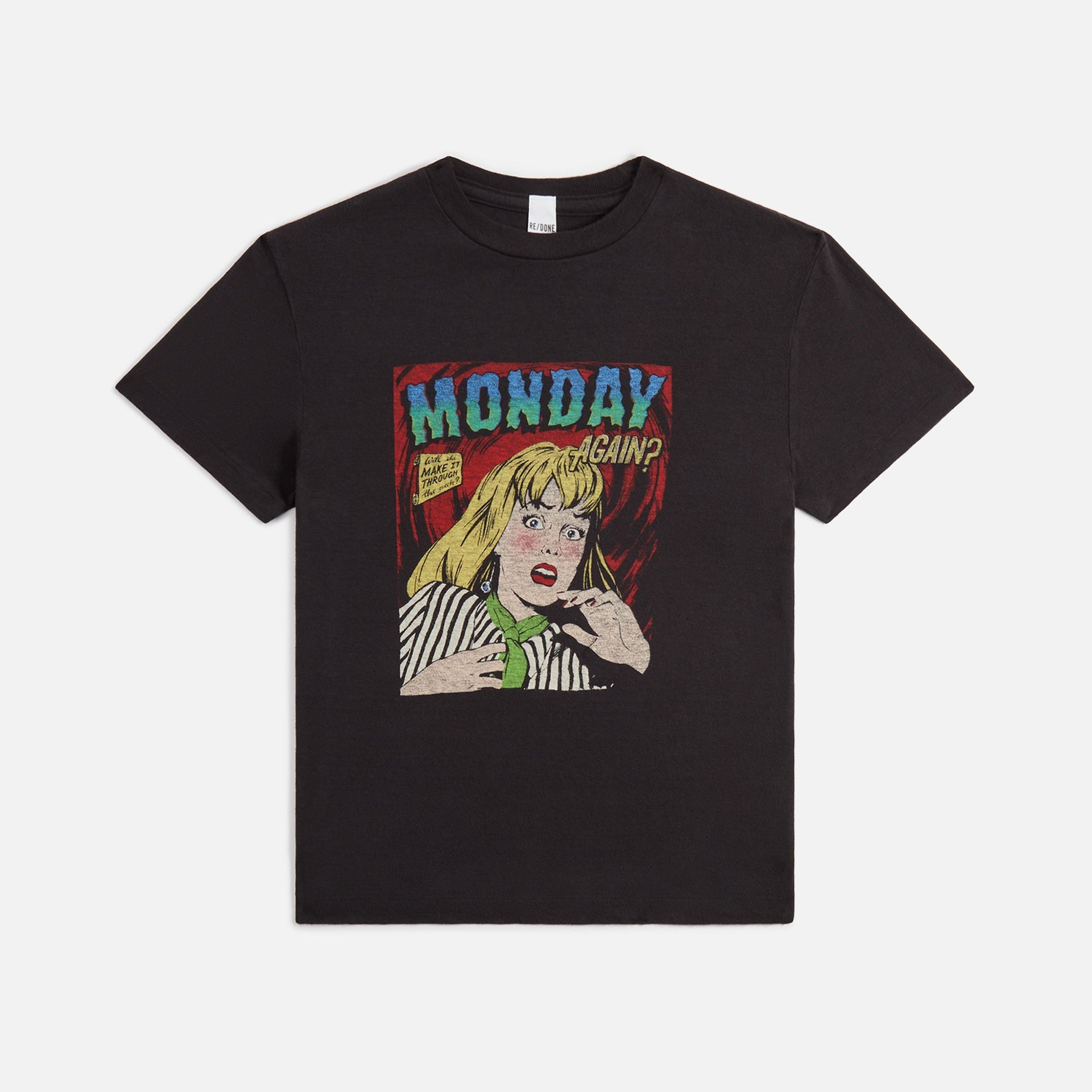 ReDone Classic Monday Again Tee - Washed Black