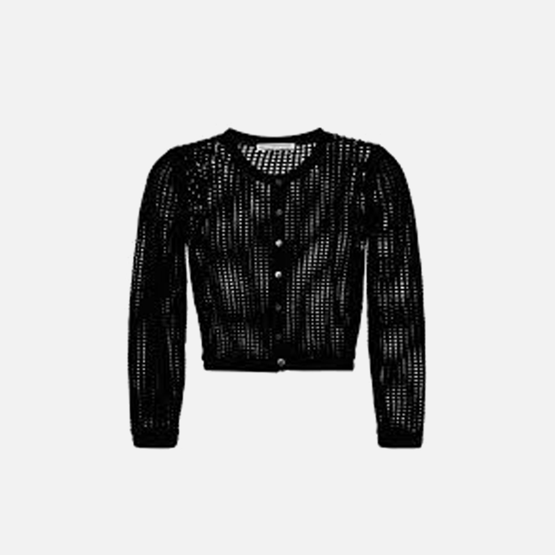 T by Alexander Wang Knit Cropped Crewneck Cardigan - Black