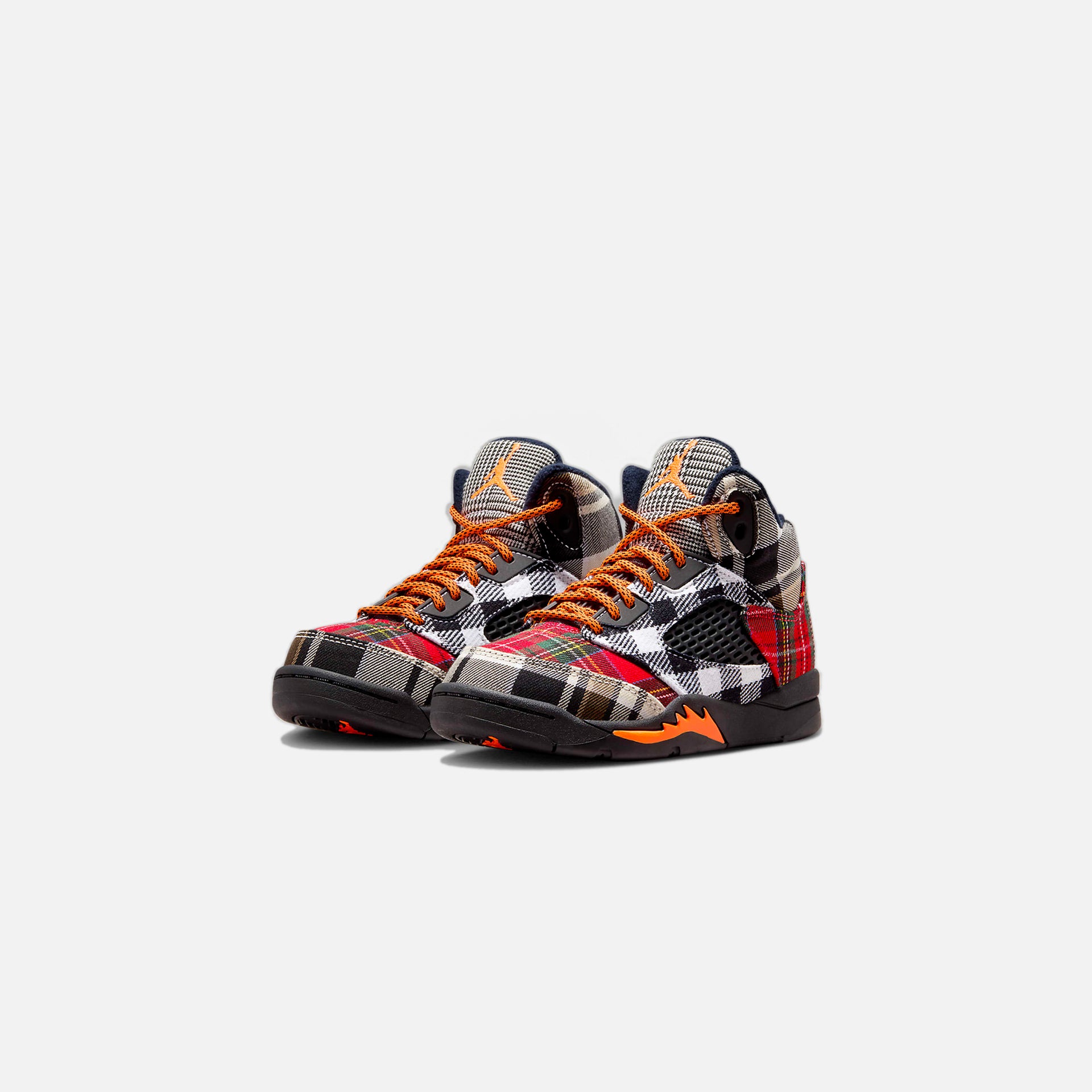 Nike PS Air Jordan 5 Retro Plaid - Black / Dark Obsidian / Total Orange