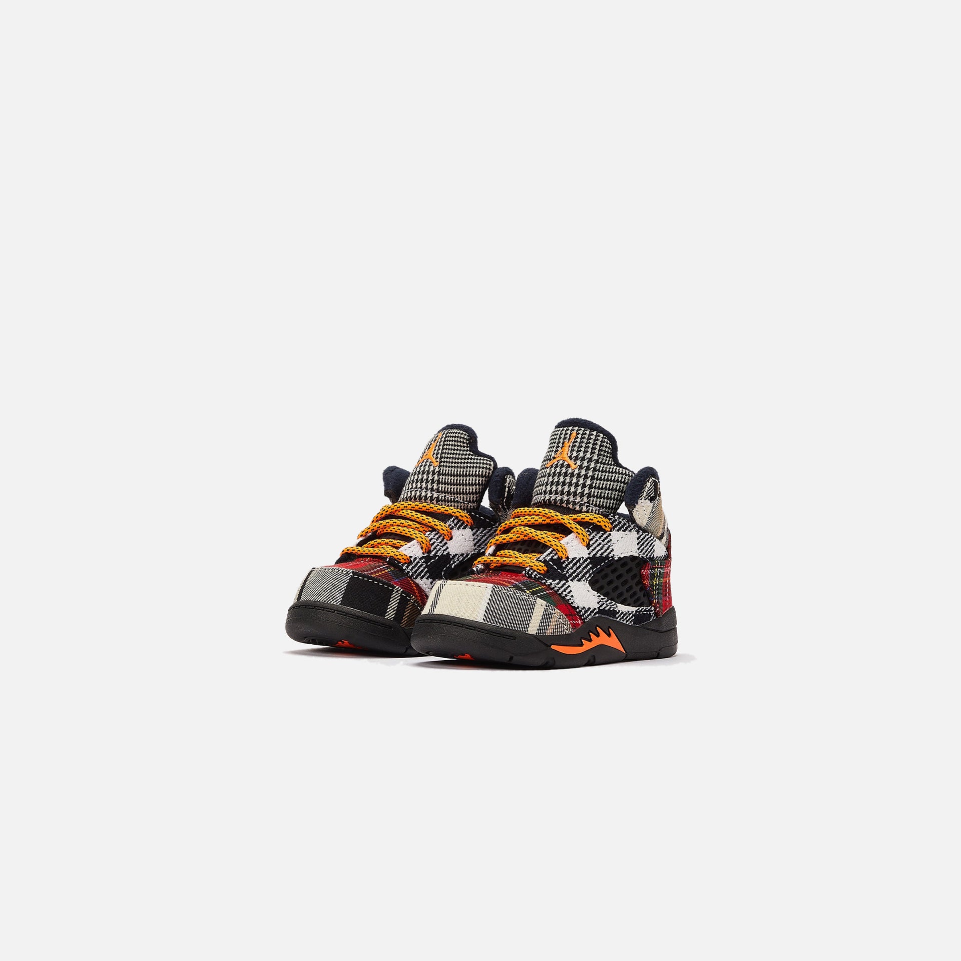 Nike TD Air Jordan 5 Retro Plaid - Black / Dark Obsidian / Total Orange