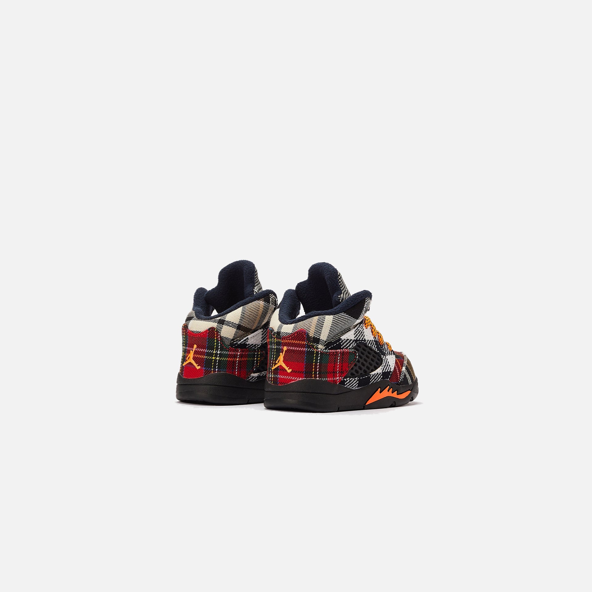 Nike TD Air Jordan 5 Retro Plaid - Black / Dark Obsidian / Total Orange