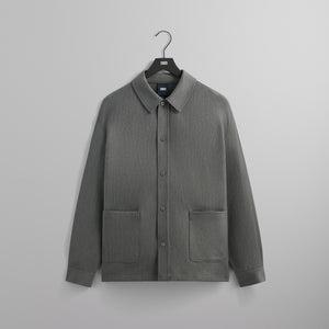 Erlebniswelt-fliegenfischenShops Double Weave Boxy Collared Overshirt - Medium Heather Grey