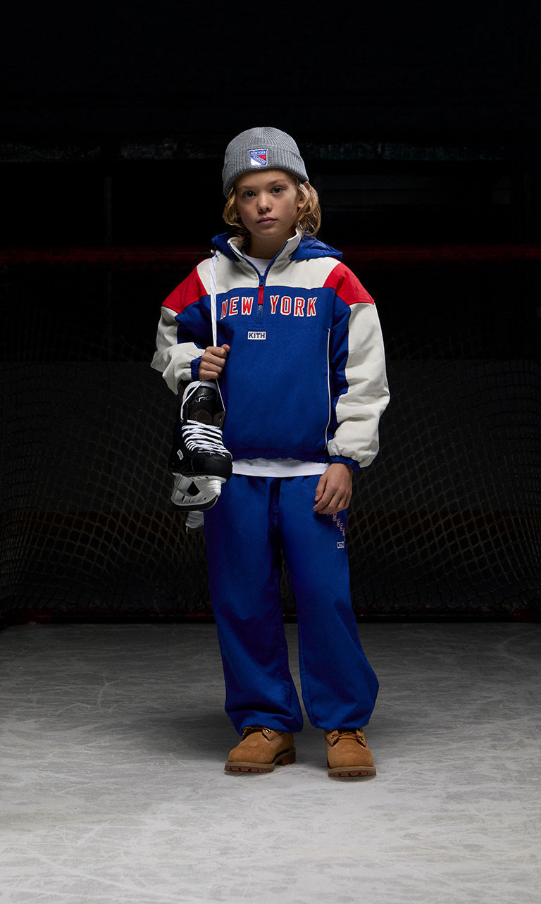 
        Kids apparel from Kith Kids for the New York Rangers.
      
