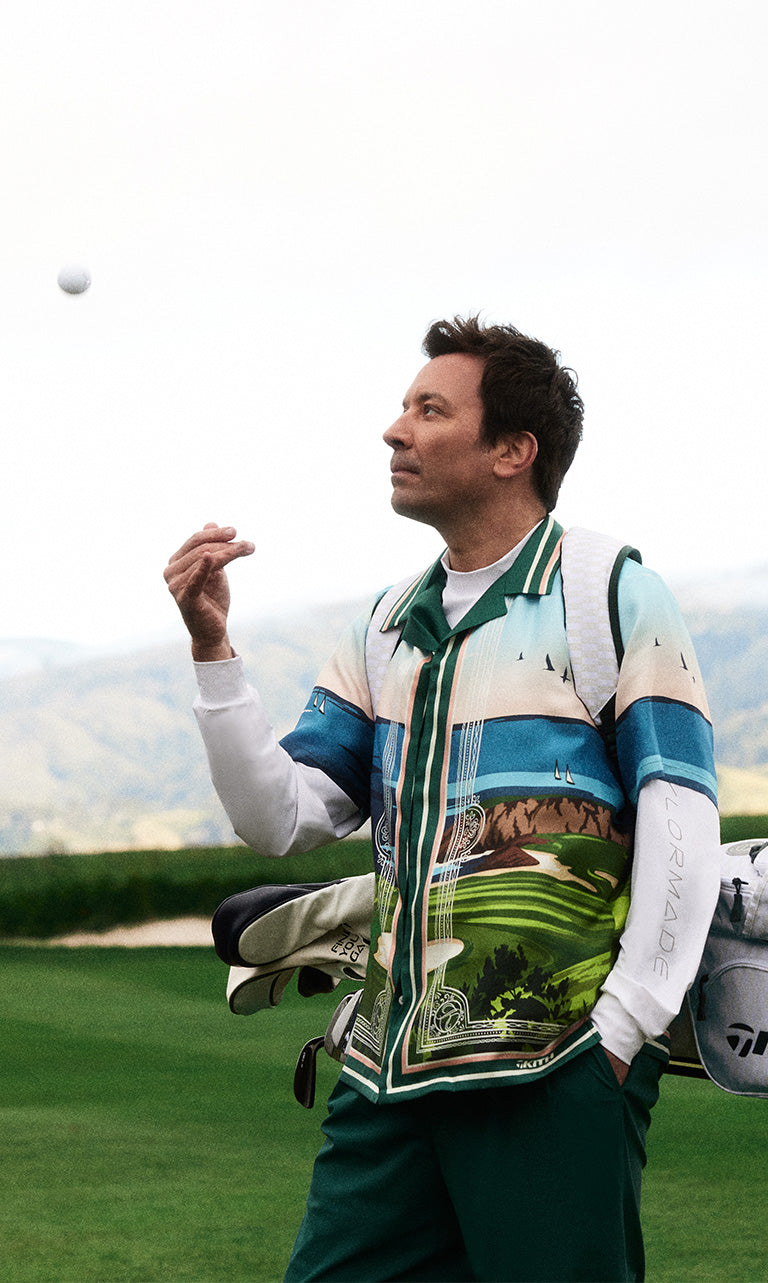 
        Jimmy Fallon wearing Kith for the Kith for TaylorMade 2024 campaign. 
      
