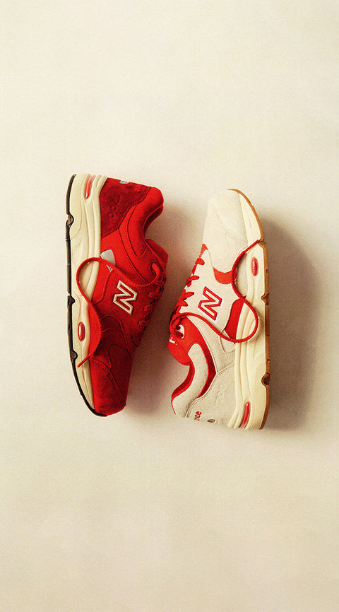 
        The Kith for New Balance 1700 Toronto sneaker int he Roccoco and Marshmallow colorways.
      
