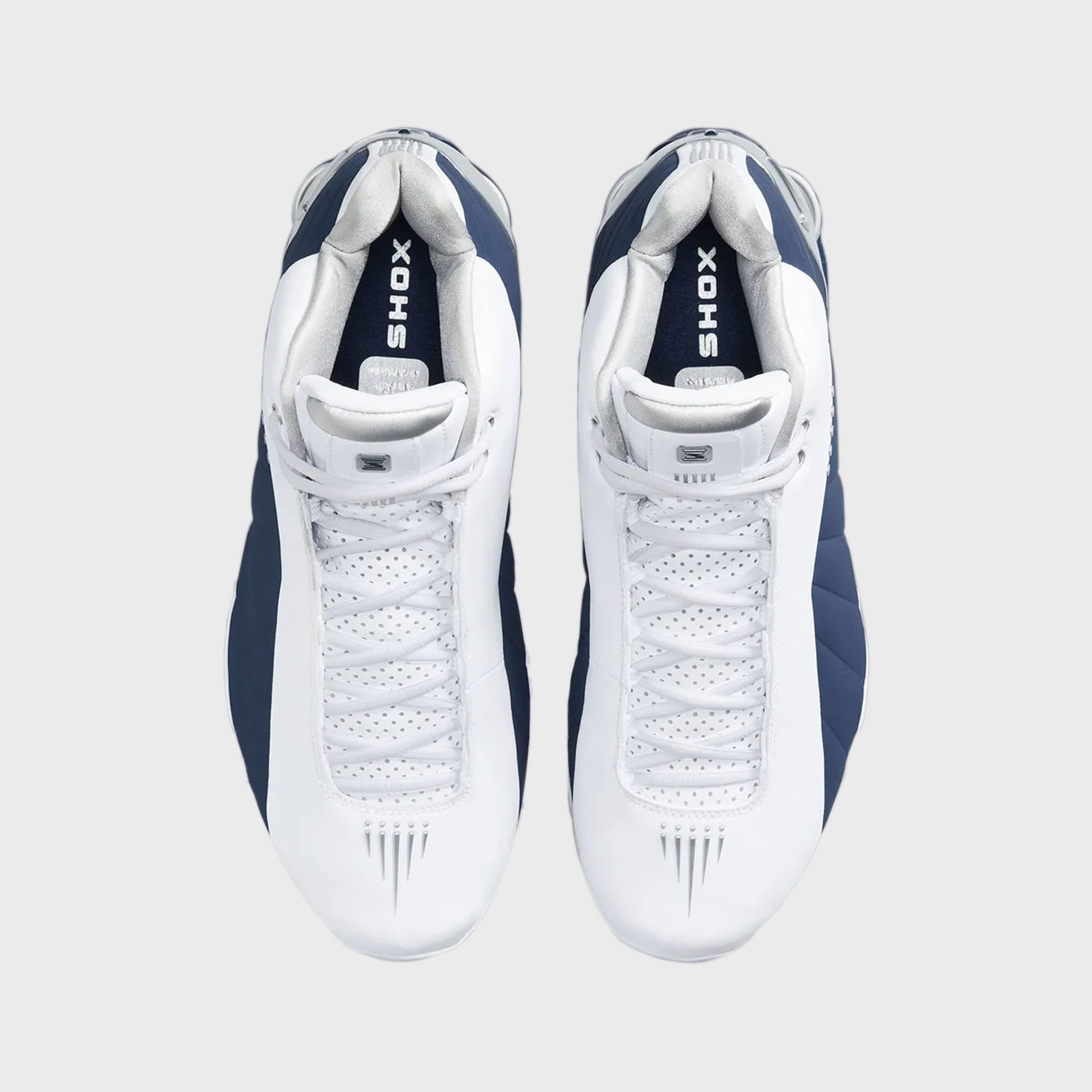 Nike Shox BB4 - White / Midnight Navy / Metallic Silver