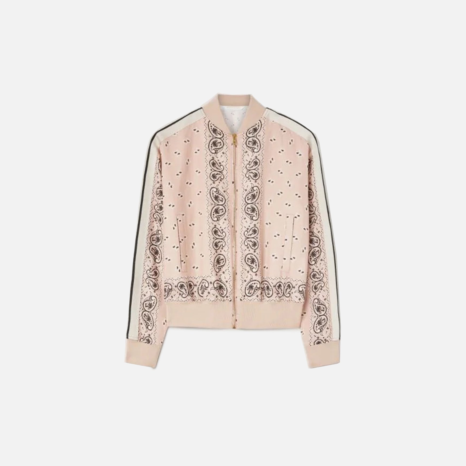 Palm Angels Paisley Track Bomber Jacket - Pink / Off White