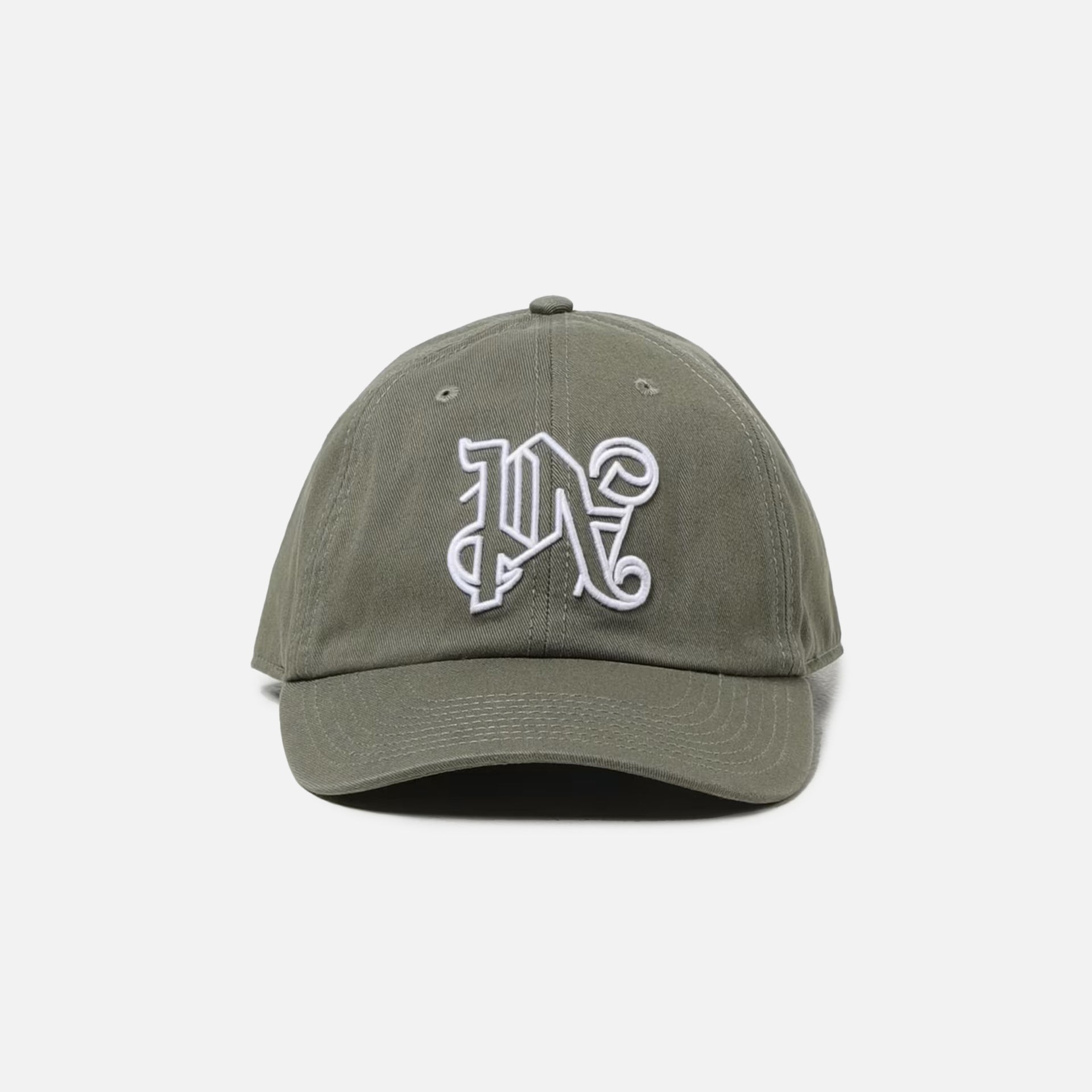 Palm Angels Monogram Cap - Military / White