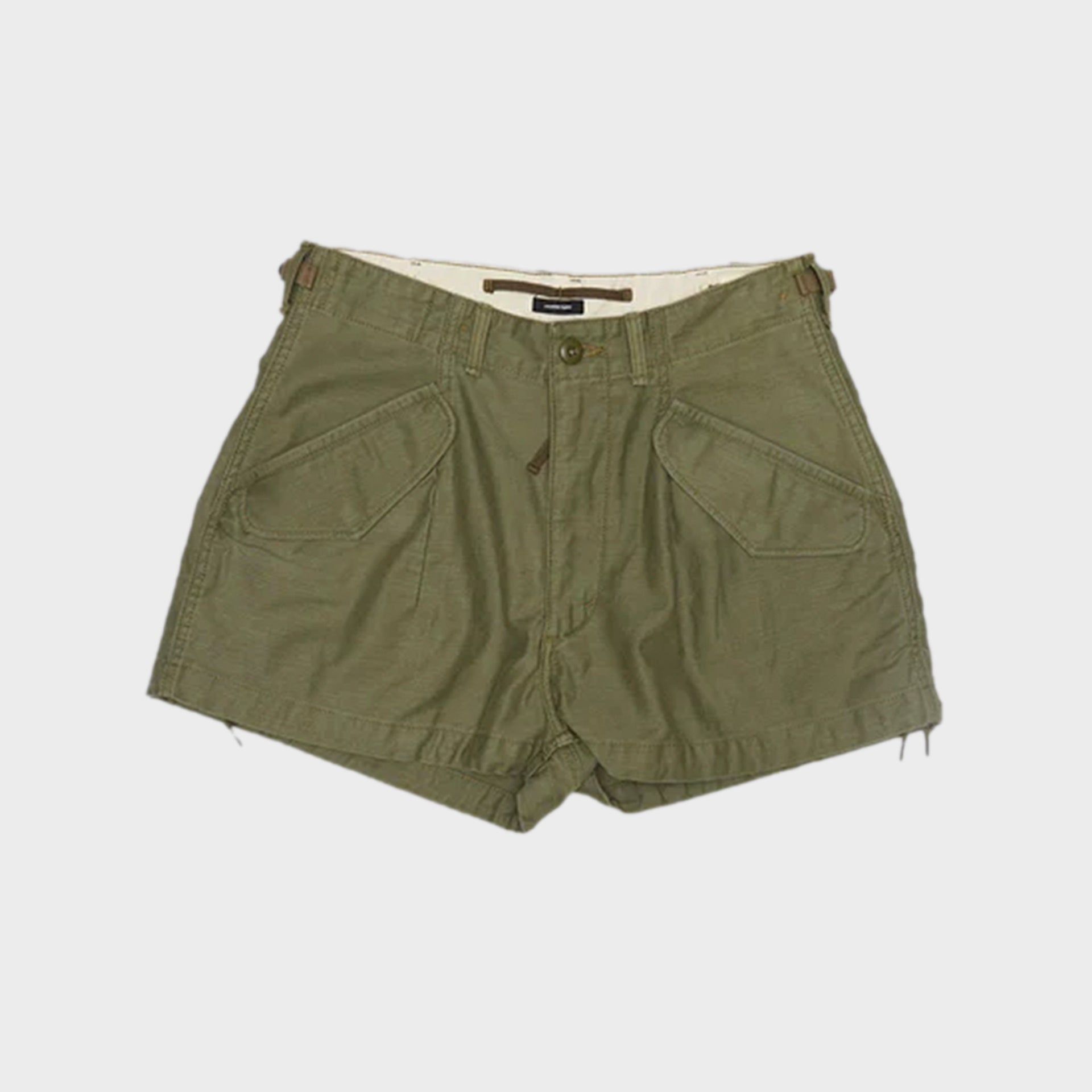 R13 Marianne Cargo Short - Olive Sateen