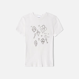 ReDone 90s Baby Tee Hearts - Vintage White