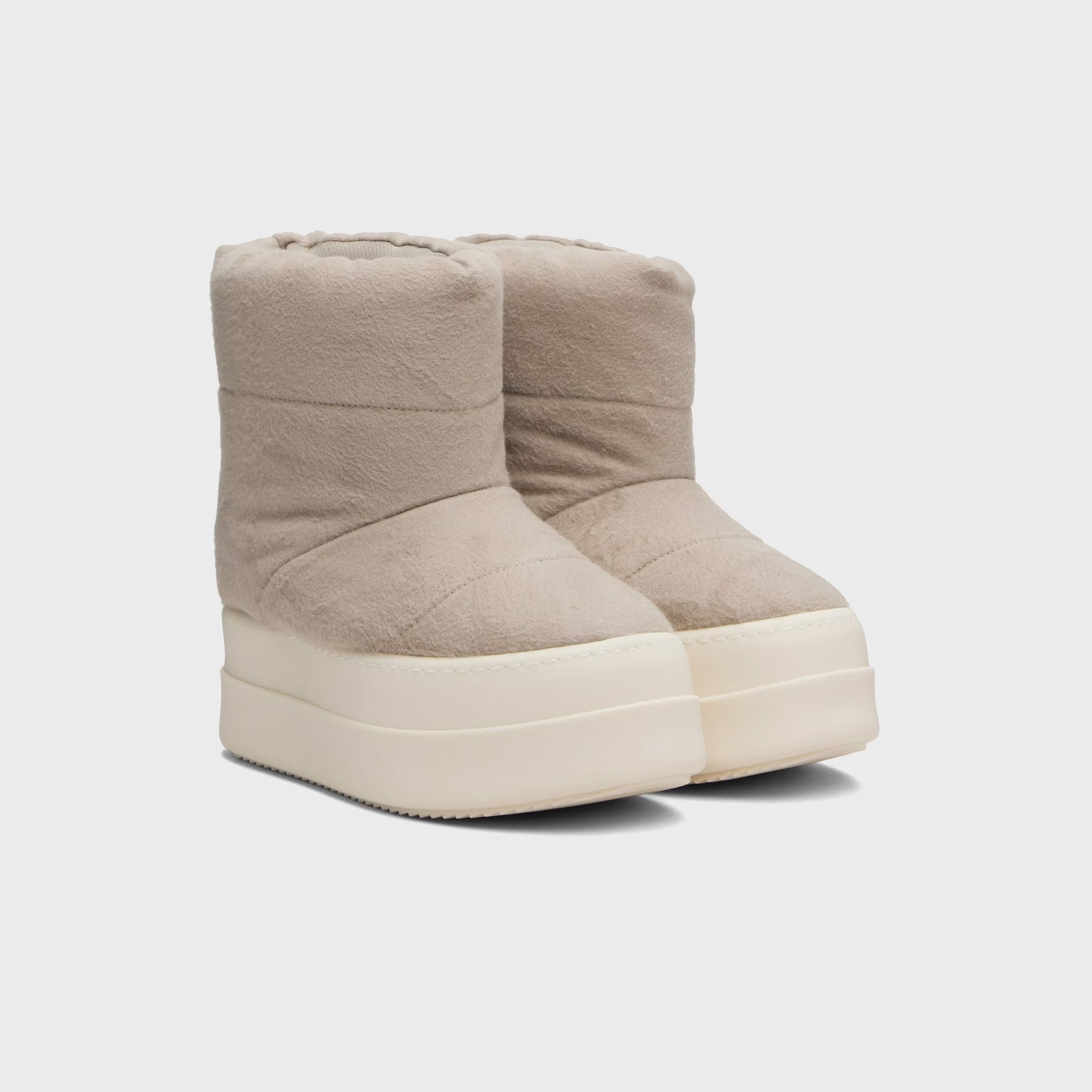 Rick Owens WMNS DRKSHDW Taupe Concordians Mega Bumper Low Lunar Boots - Dirty Pearl / Milk / Milk