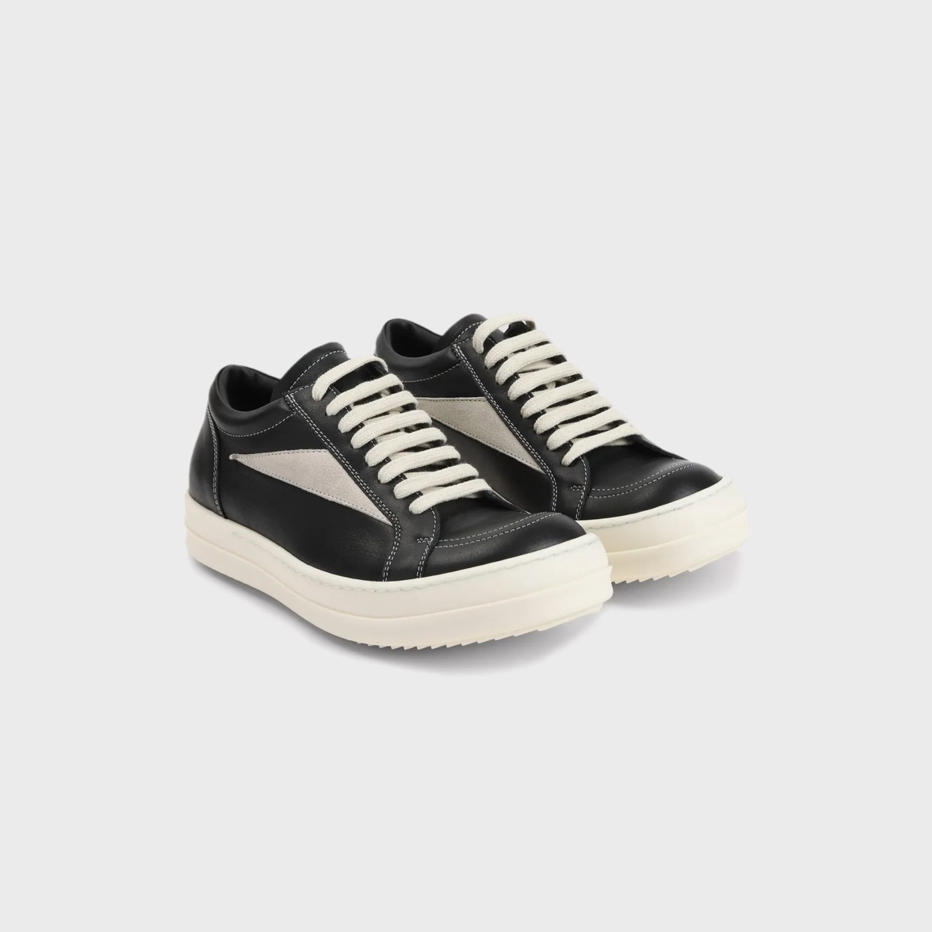 Rick Owens Vintage Sneakers Scarpe In Pelle - / Black / Milk / Milk