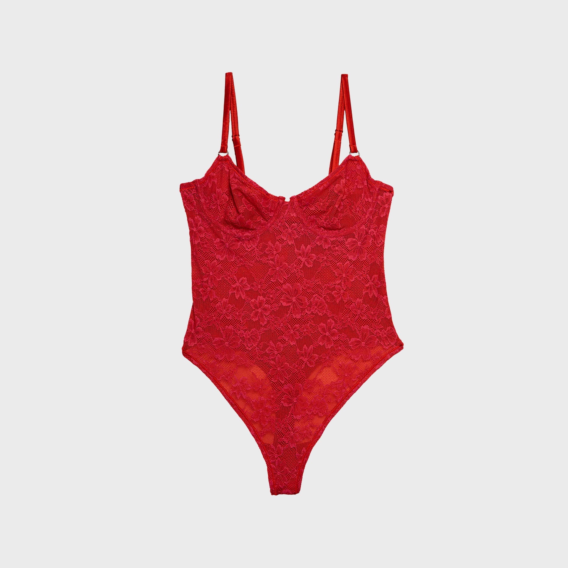 Le Stretch Lace Bodysuit - Rouge