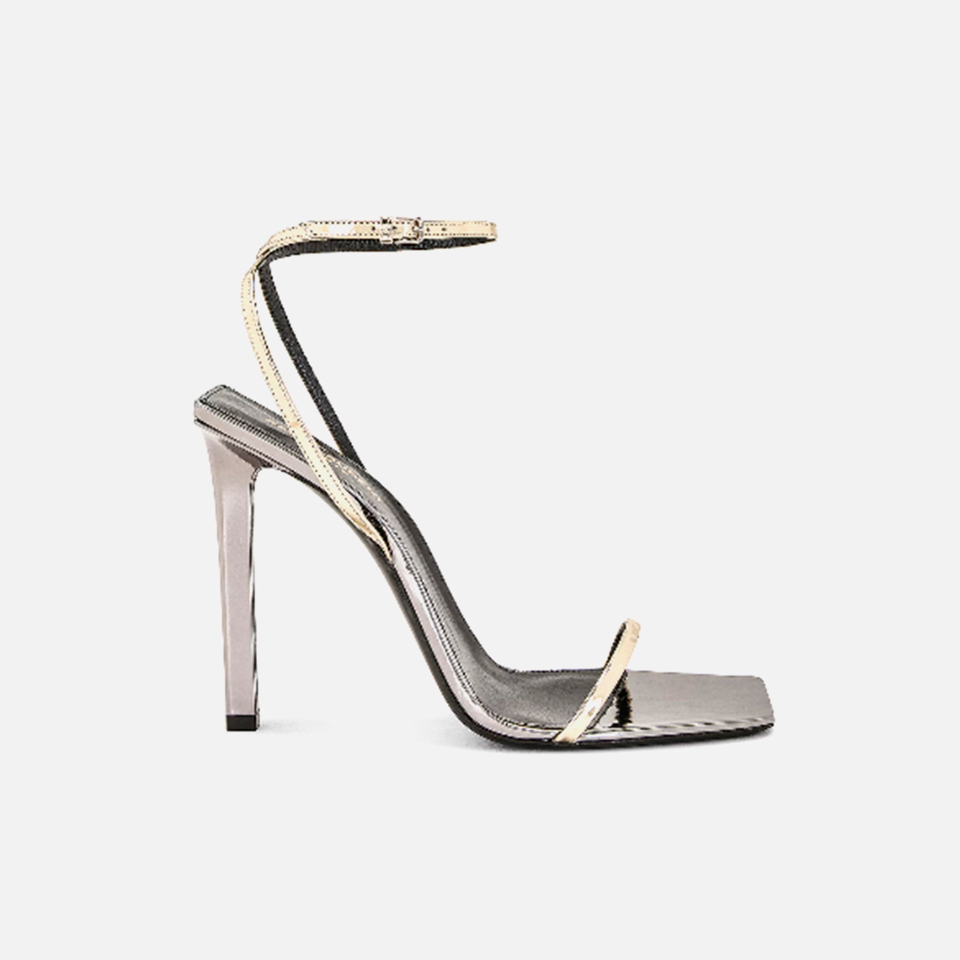 Saint Laurent Pam 110 Sandal - Cuir Lamine Or Vielli