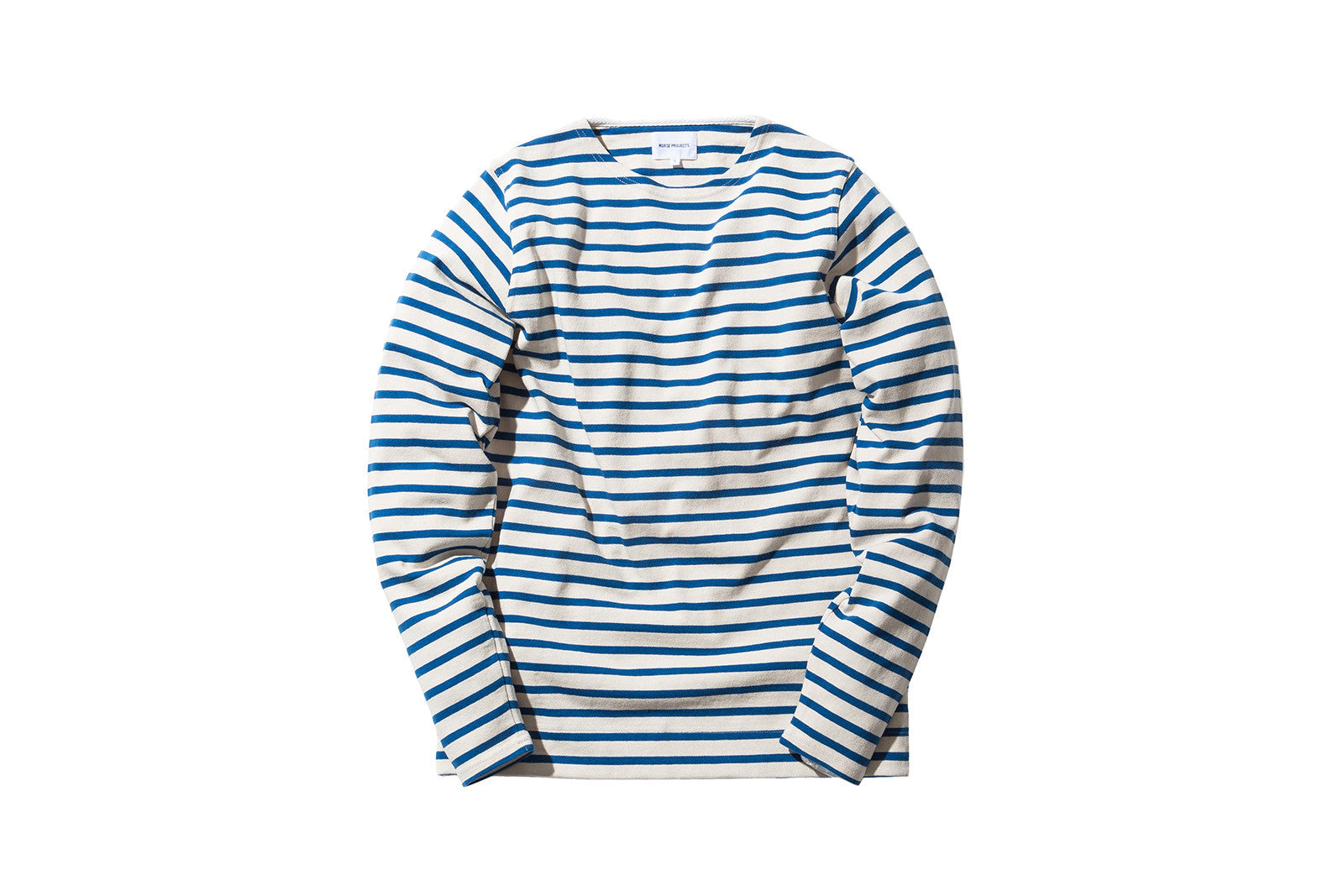 Norse Projects Godtfred Compact L/S Tee - Ecru / Blue