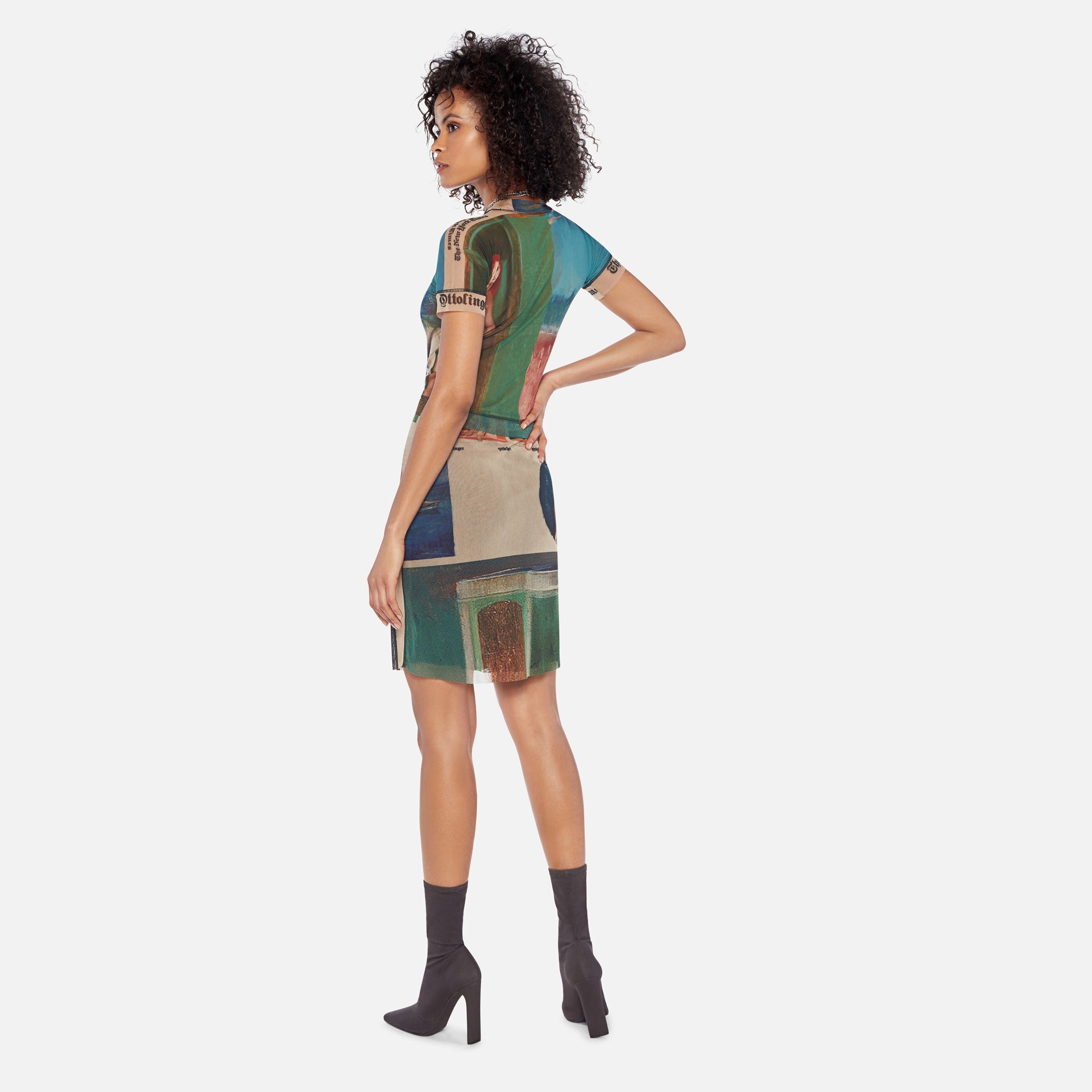 Ottolinger Printed Fitted Mesh Tee - Multicolor