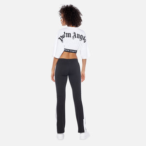 Palm Angels Cropped Logo Over Tee - White / Black