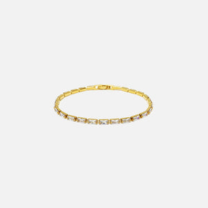 Numbering Baguette Crystal Tennis Bracelet - Gold