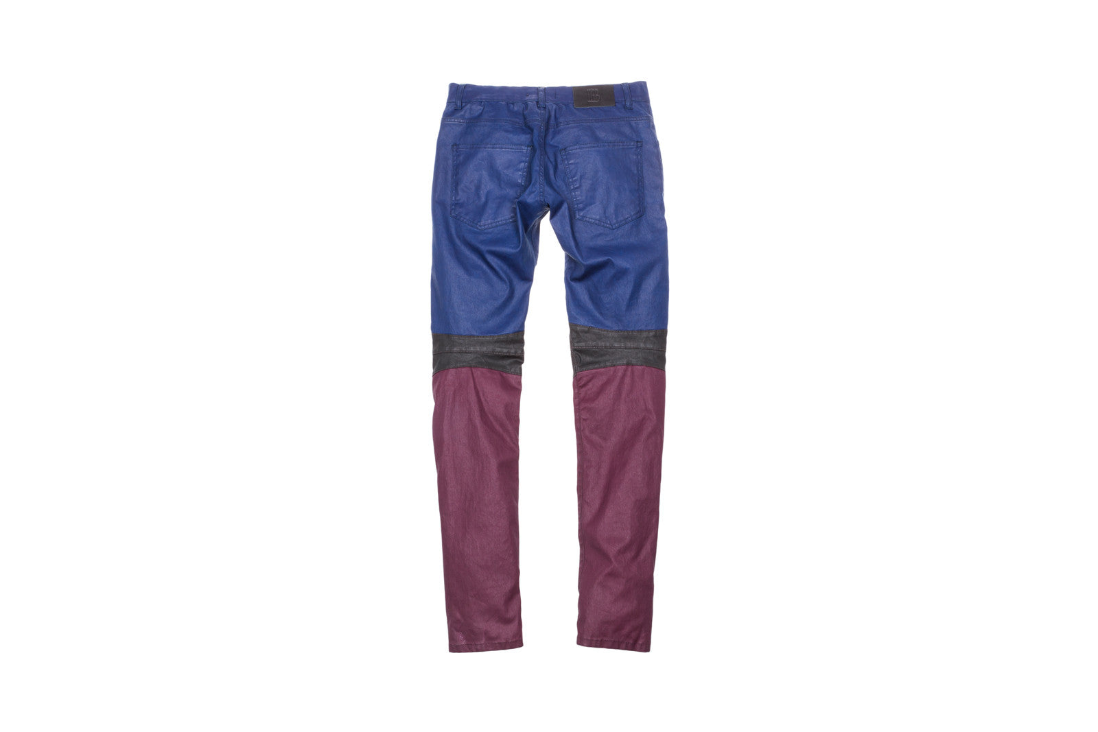 Pierre Balmain Moto Jeans - Navy / Black / Burgundy