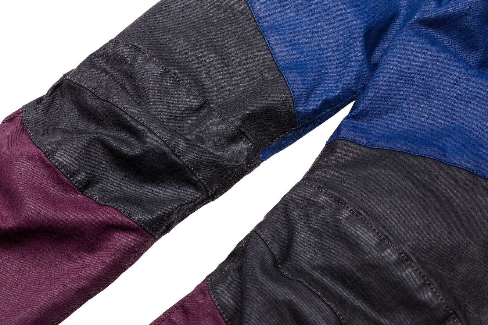 Pierre Balmain Moto Jeans - Navy / Black / Burgundy